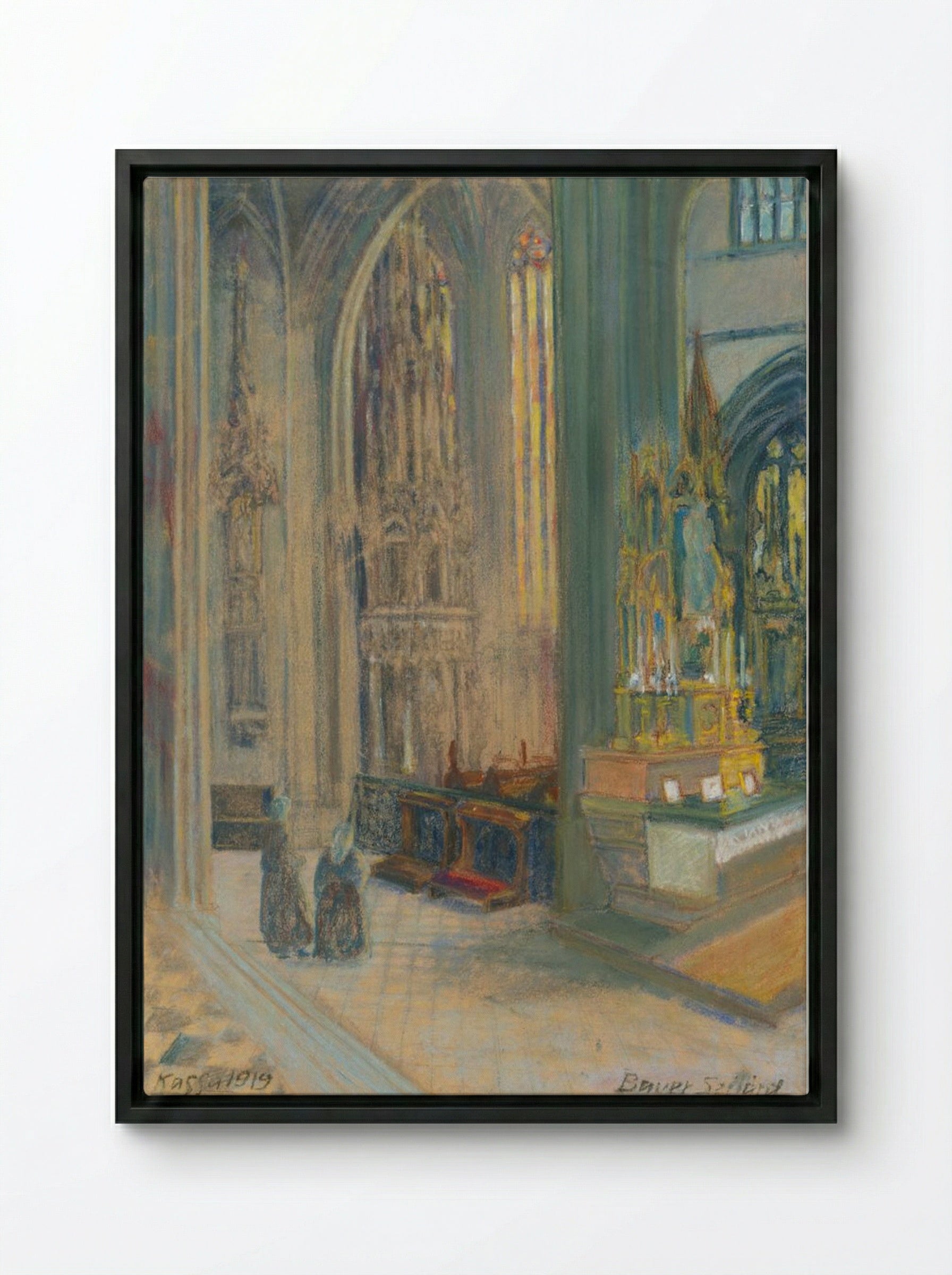 Interior of Košice Cathedral - Konstantin Bauer - Framed Canvas Black