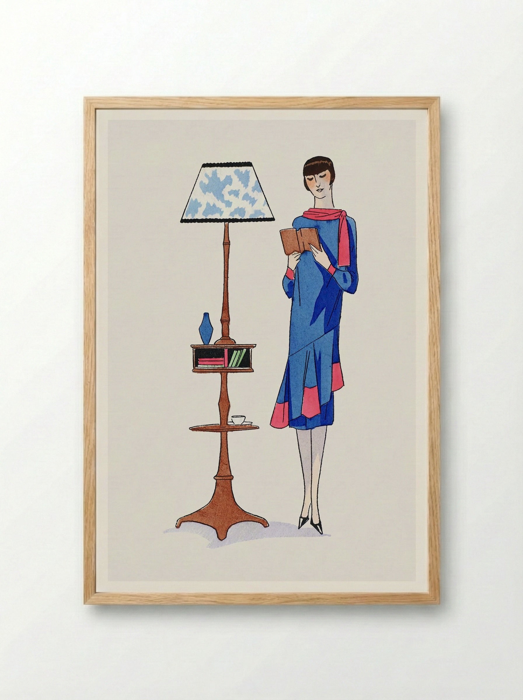 Afternoon Dress Topped with Pink Crepe - Gustav Beer - Framed Print Wood