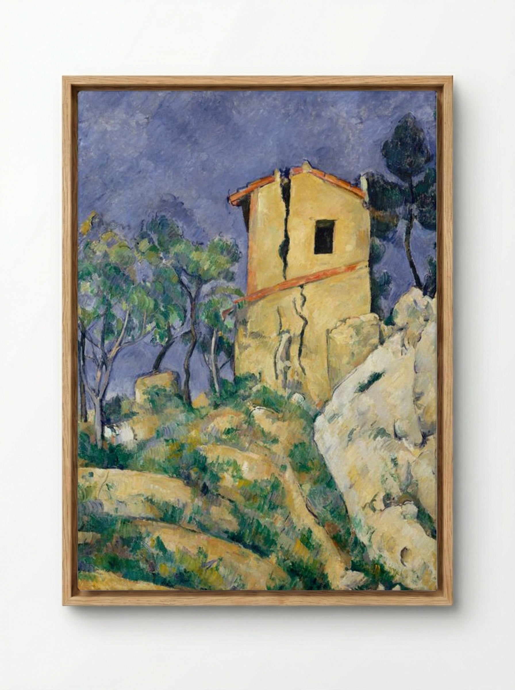 The House with the Cracked Walls - Paul Cézanne - Framed Canvas Wood
