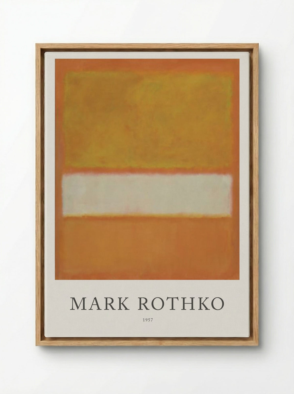 Untitled (Orange, White, and Orange) - Mark Rothko - Framed Canvas Wood