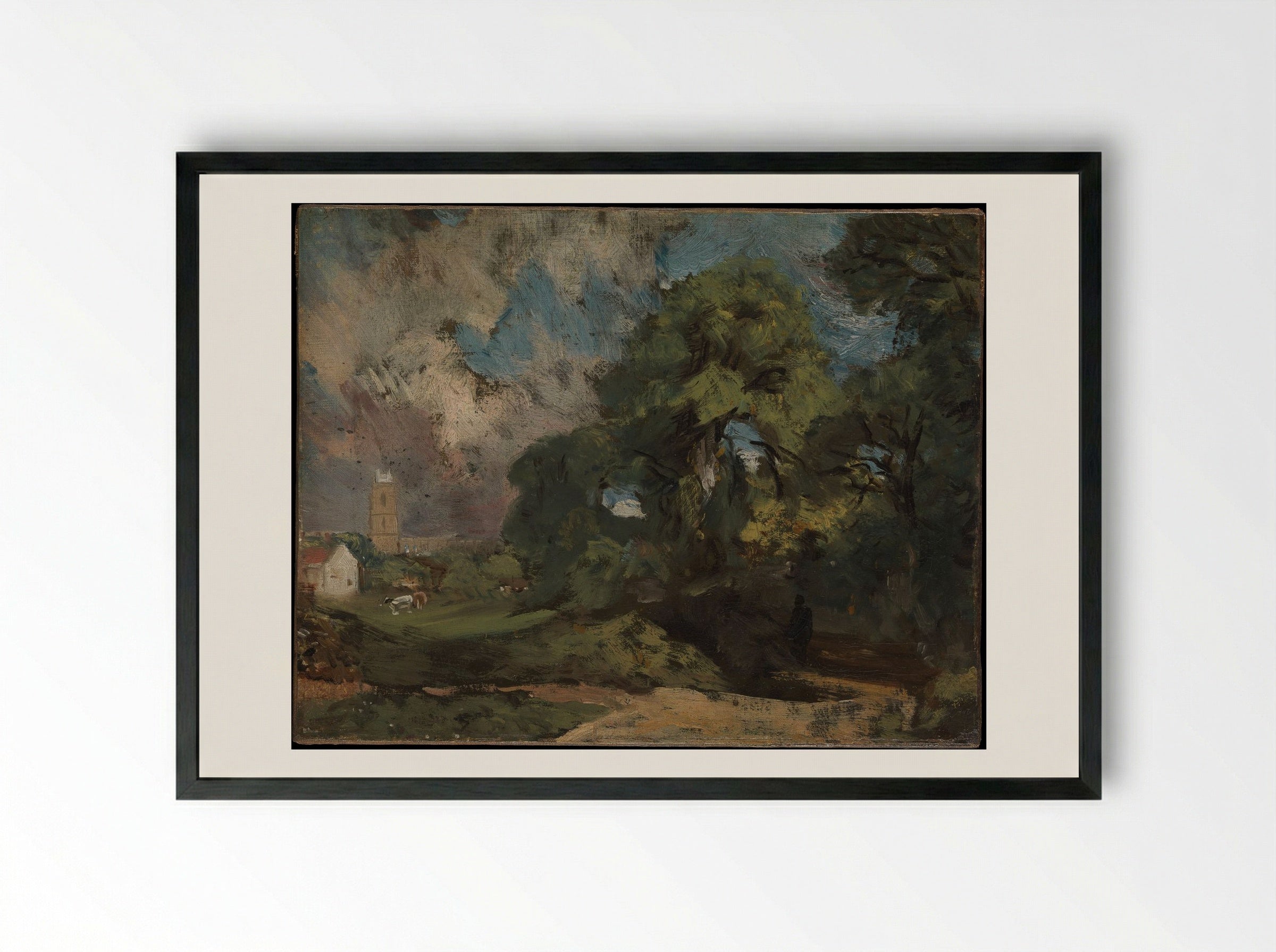 Stoke-by-Nayland - John Constable - Framed Print Black