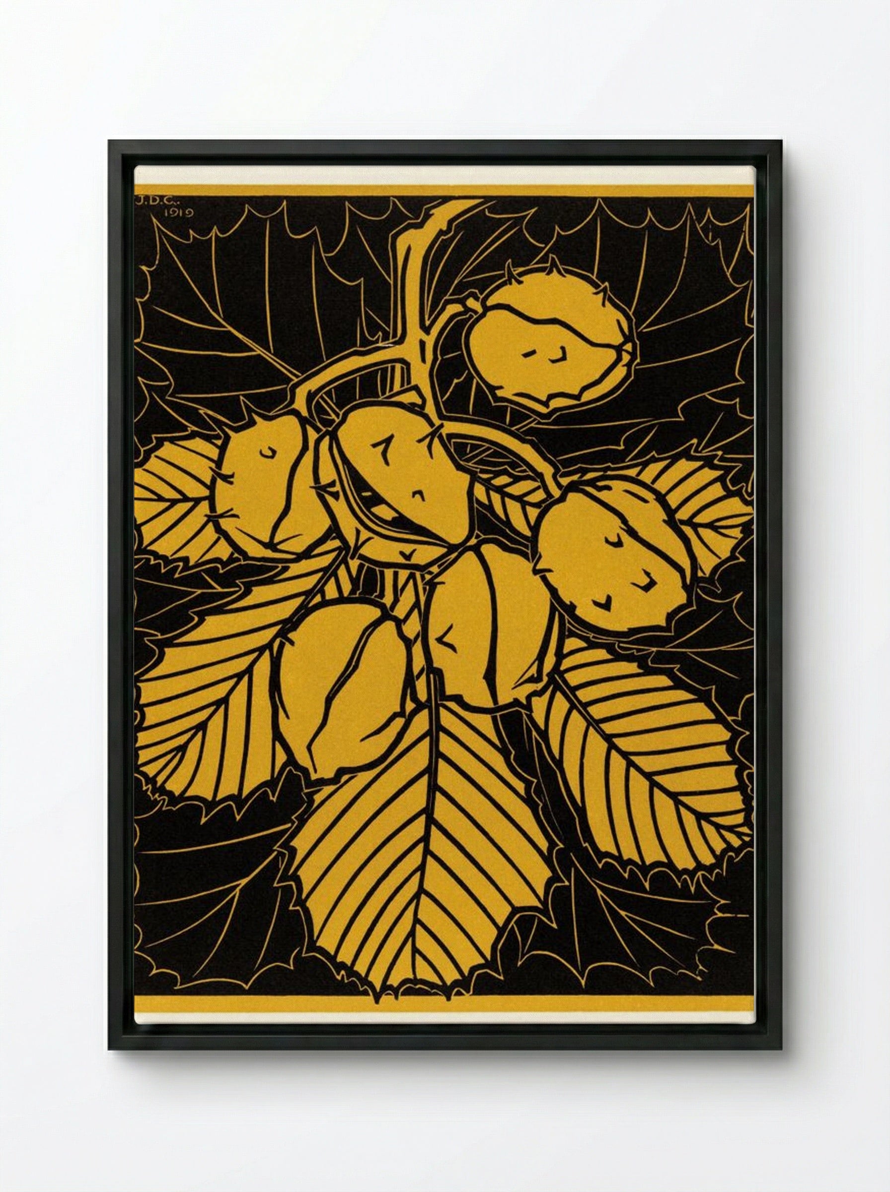 Chestnut Branch - Julie de Graag - Framed Canvas Black