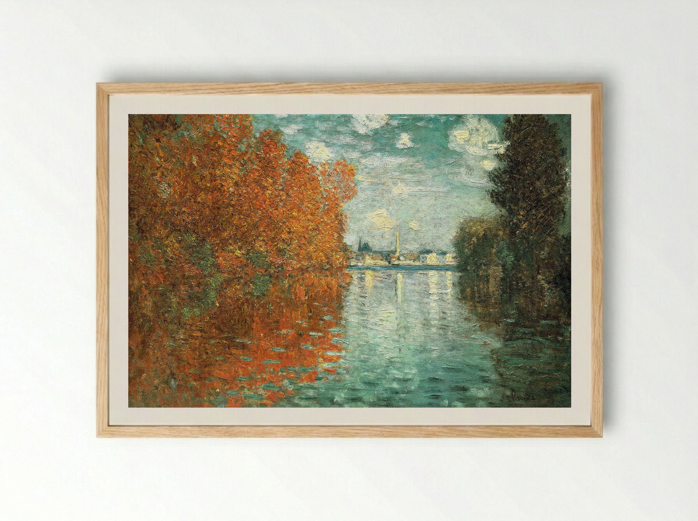 Autumn Effect at Argenteuil - Claude Monet - Framed Print Wood