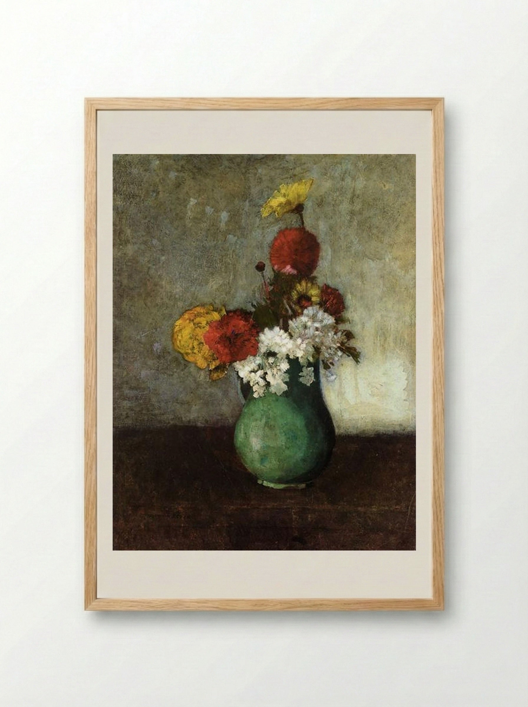 Vase of Flowers - Odilon Redon - Framed Print Wood