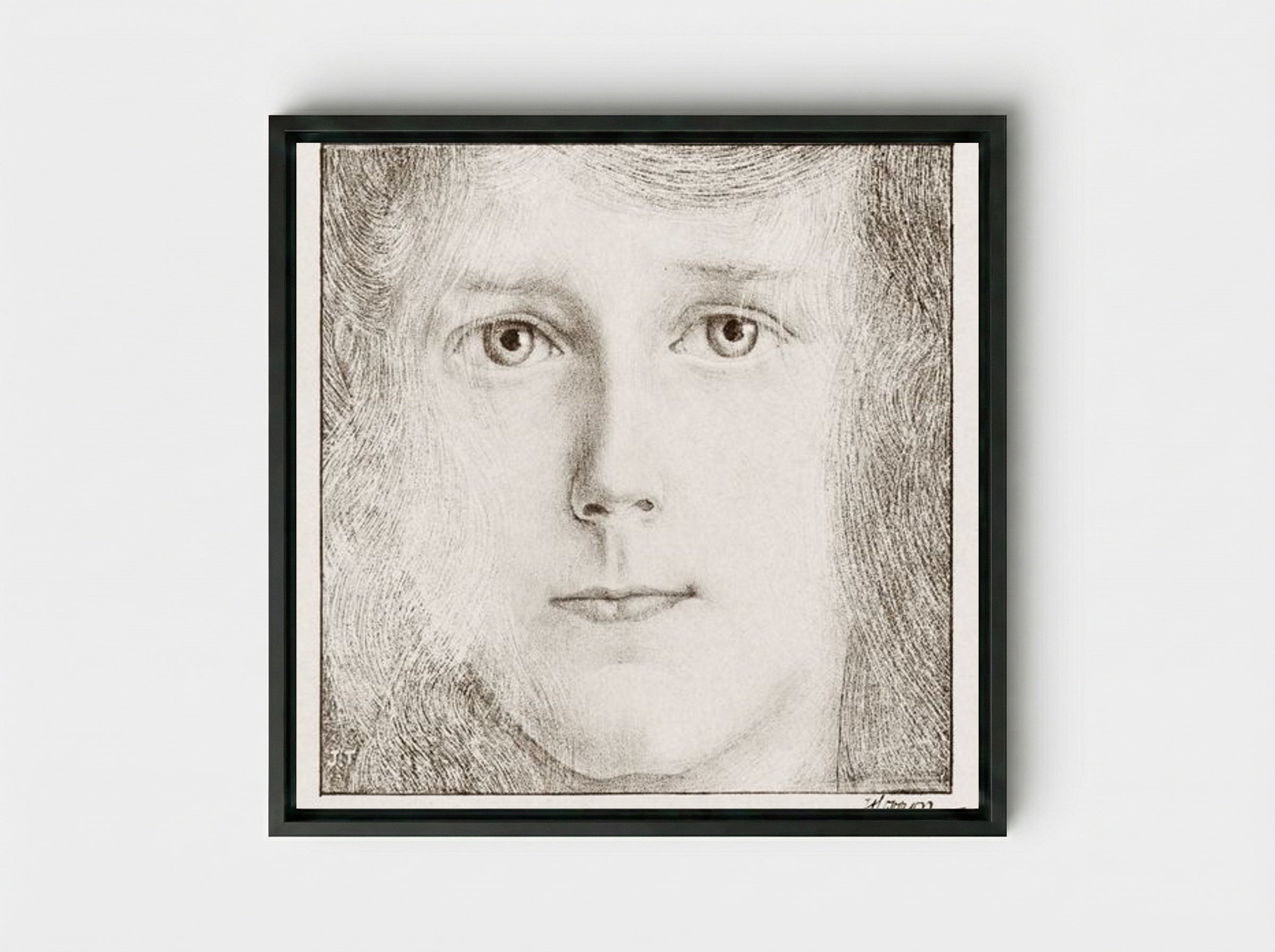 Portrait of Willy Timmerman - Jan Toorop - Framed Canvas Black