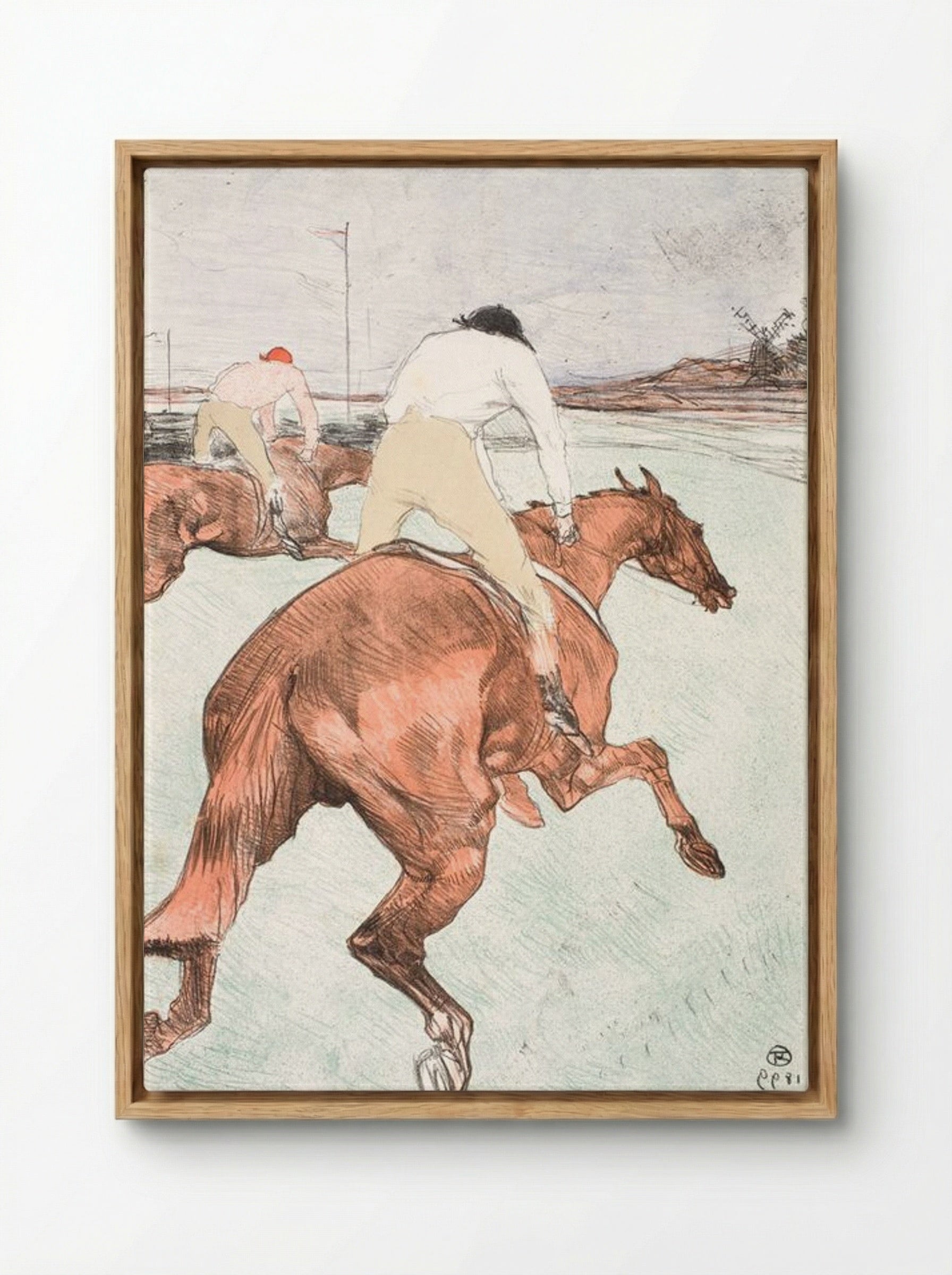 Le Jockey - Henri de Toulouse-Lautrec - Framed Canvas Wood