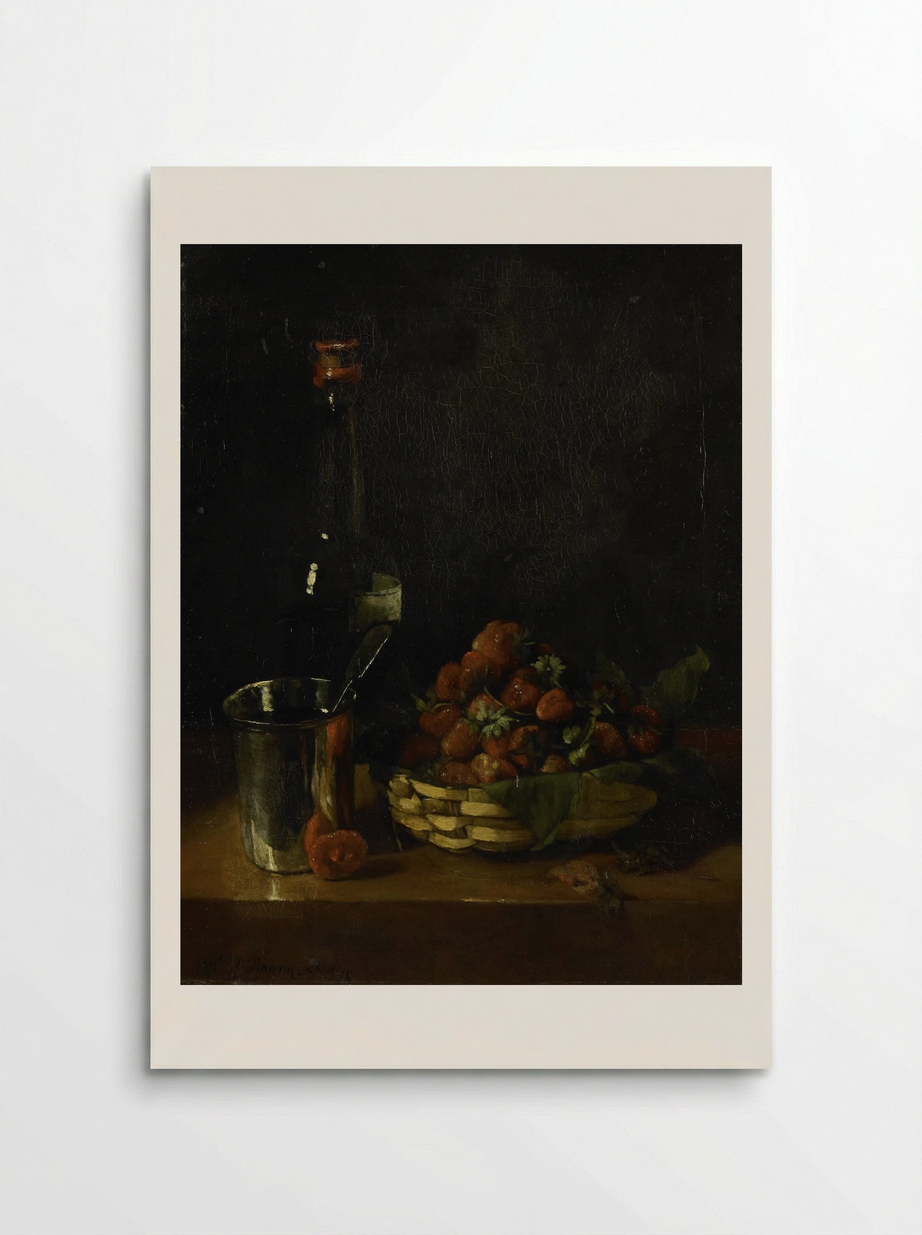 Still Life with Strawberries - François Bonvin - Poster