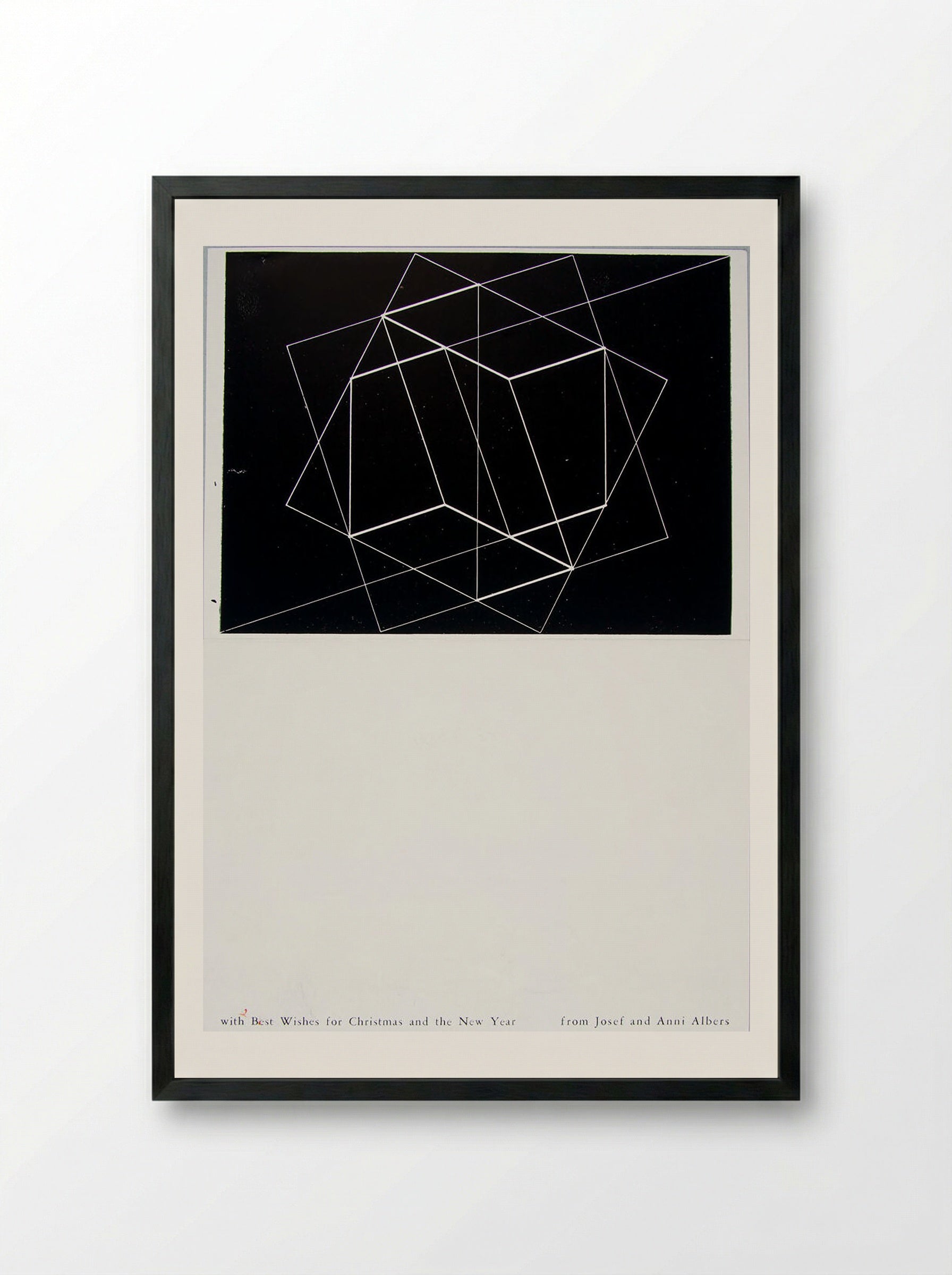 Geometric Abstraction (Christmas Card Design) - Josef Albers - Framed Print Black