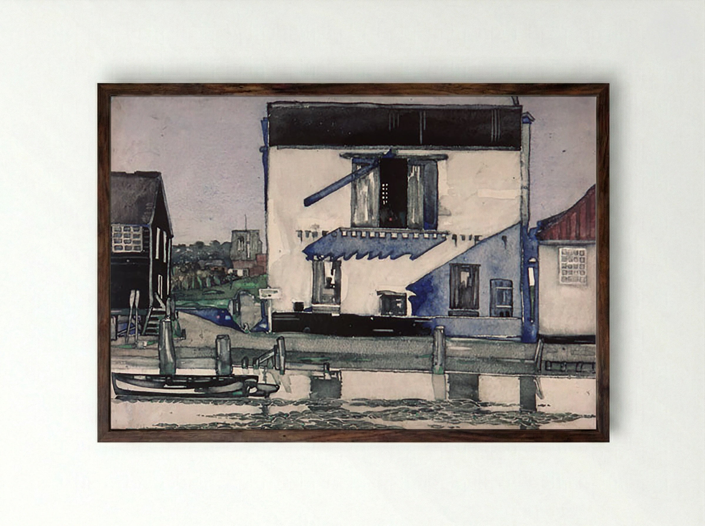 Venetian Palace, Blackshore on the Blyth - Fine Art Print - Framed Print Dark Wood