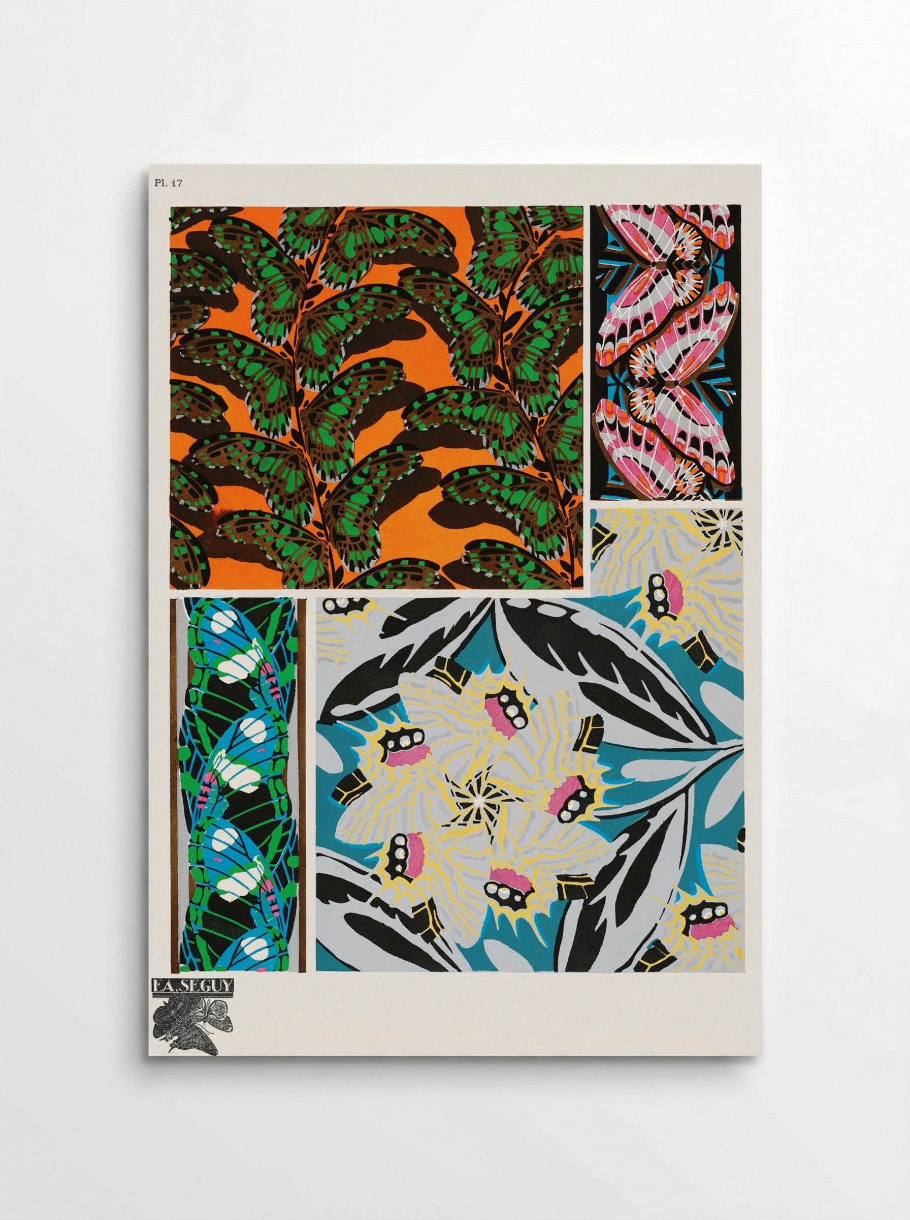 Butterflies Pattern Plate 17 - Émile-Allain Séguy - Poster