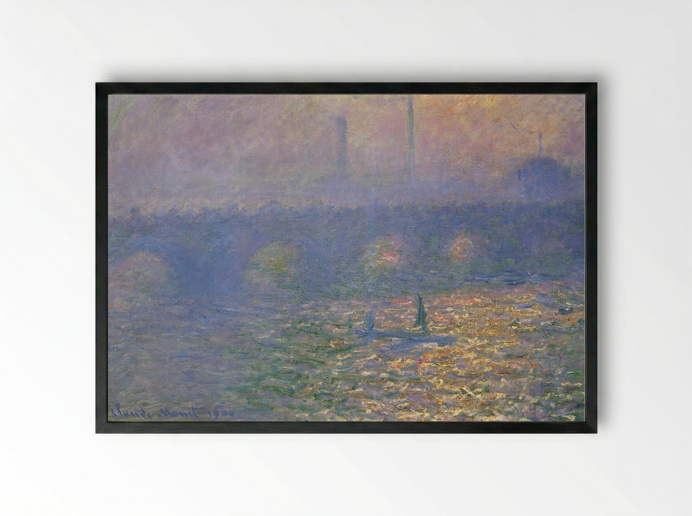 Waterloo Bridge, London - Claude Monet - Framed Print Black