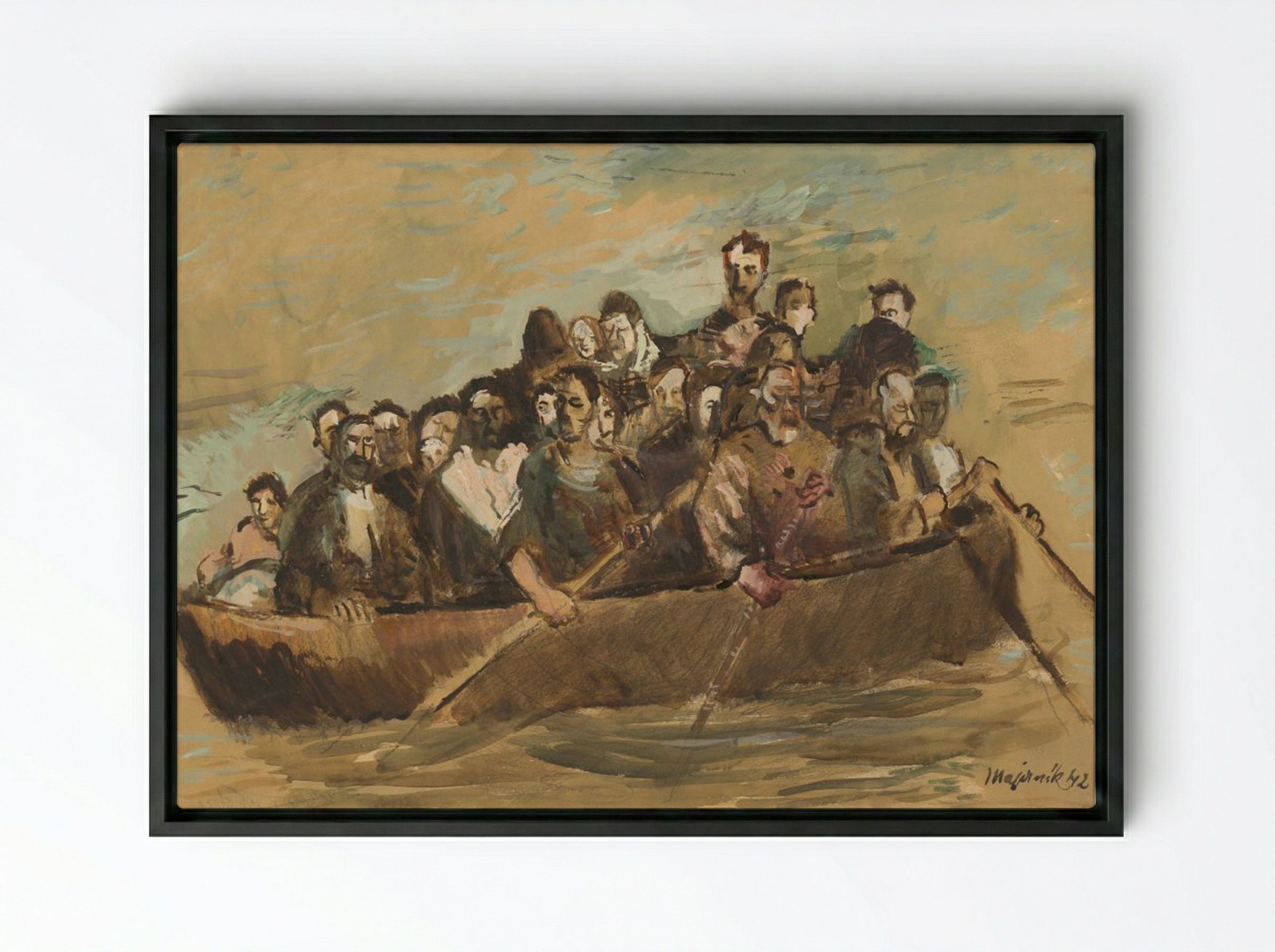 Refugees - Cyprián Majerník - Framed Canvas Black