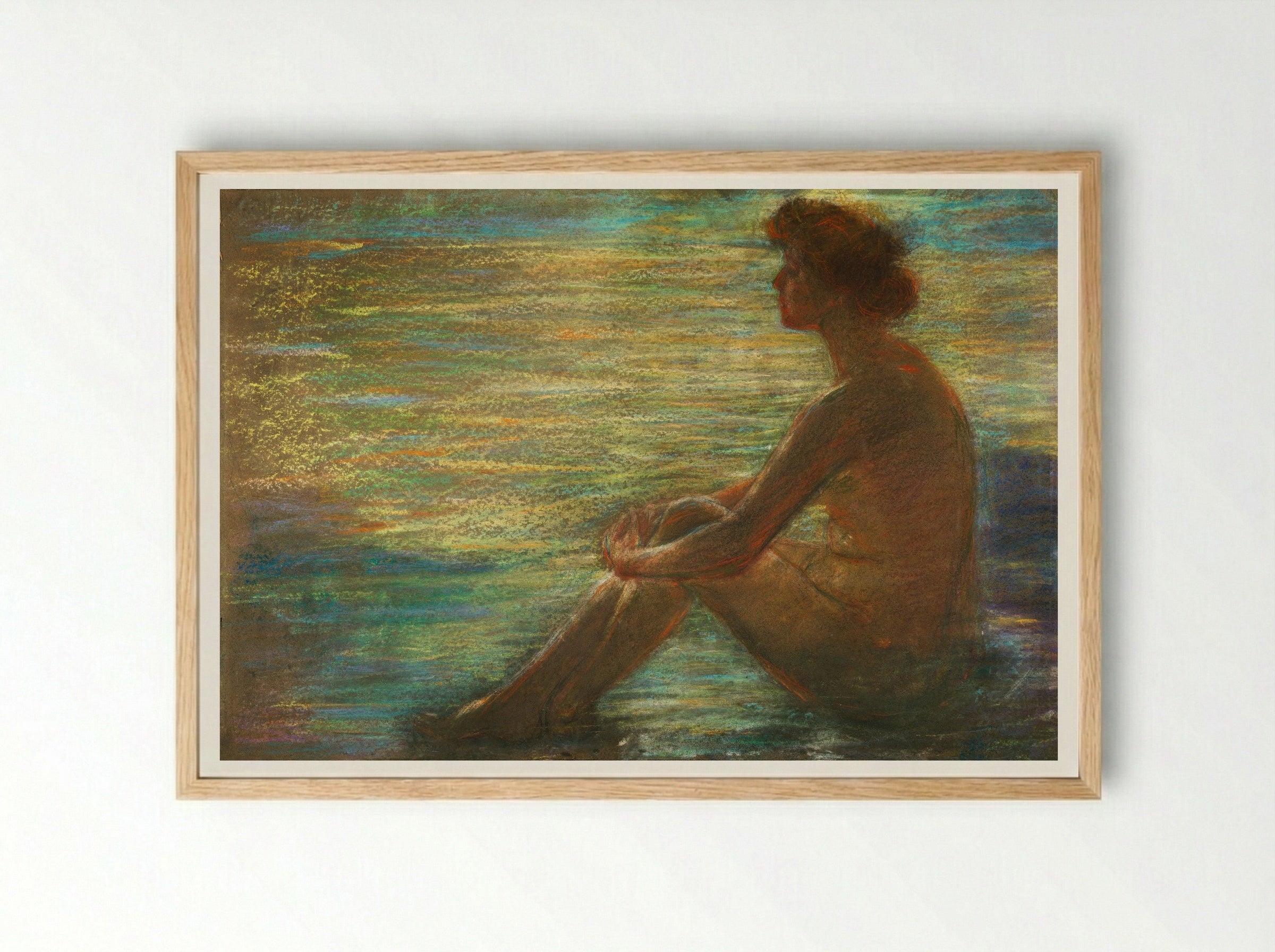 Nude Against Sea - Alice Pike Barney - Framed Print Wood