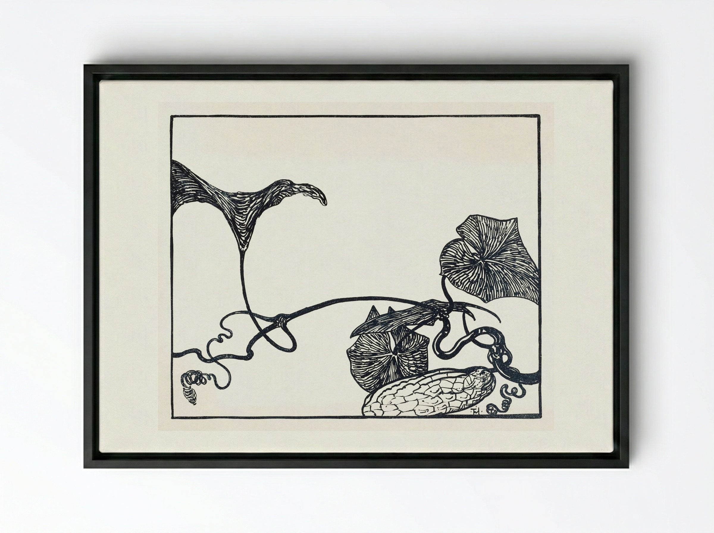 Augurkenplant (Gherkin Plant) - Theo van Hoytema - Framed Canvas Black