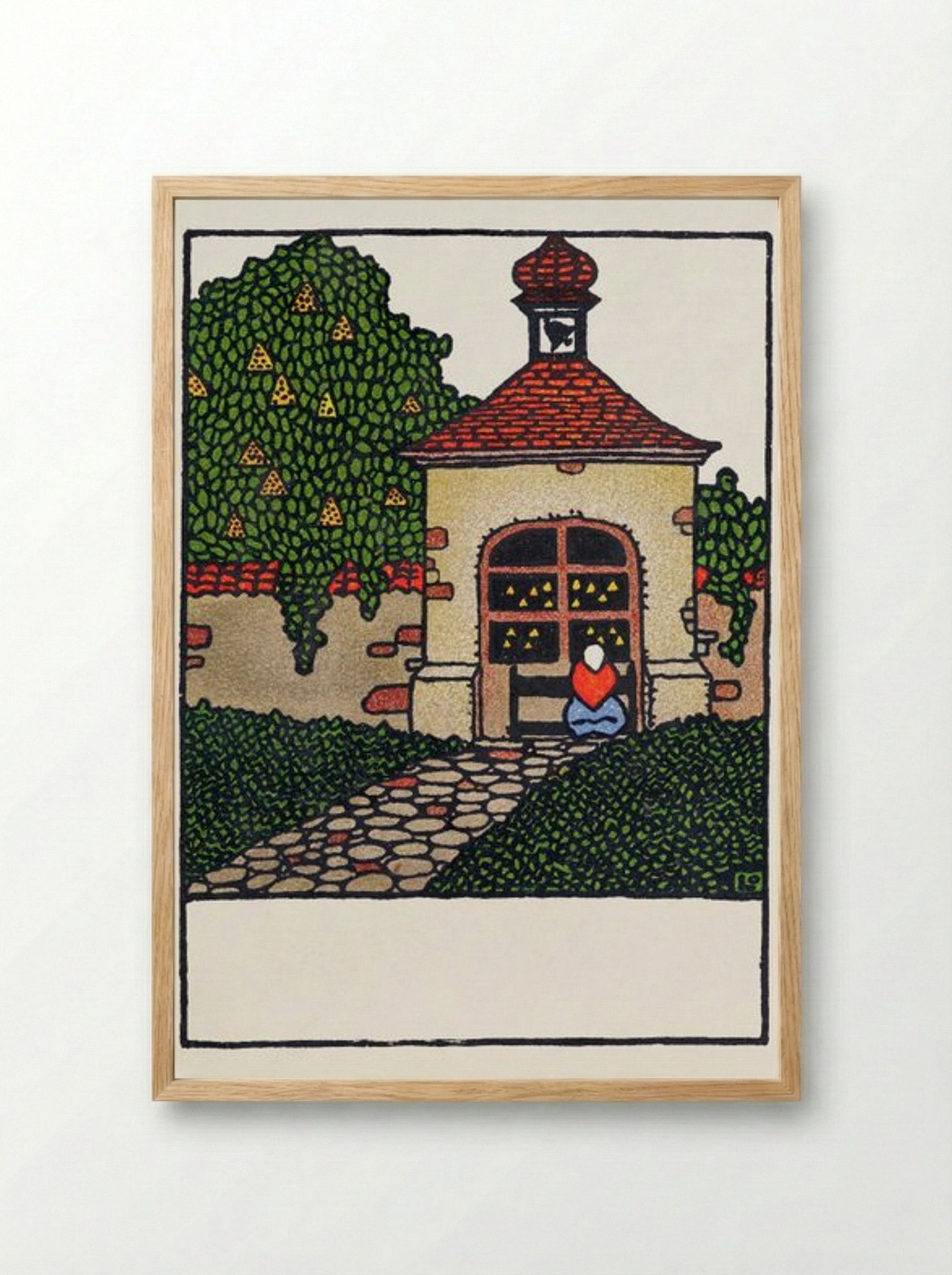 Easter Card with Chapel - Otto Friedrich Carl Lendecke - Framed Print Wood