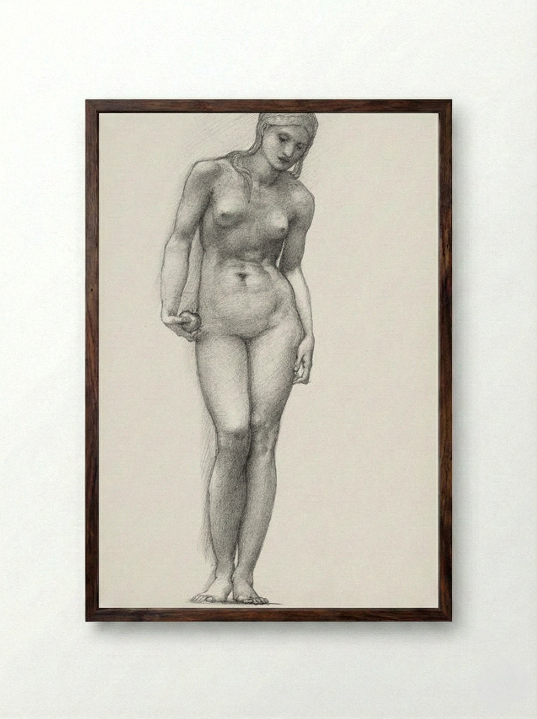 Venus with Golden Apple - Edward Burne-Jones - Framed Print Dark Wood