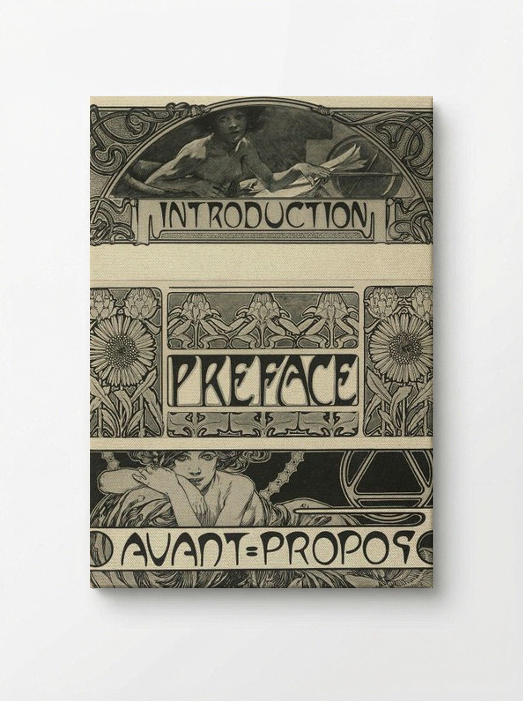 Page Design with Female Figures and Floral Motifs - Alphonse Mucha - Canvas