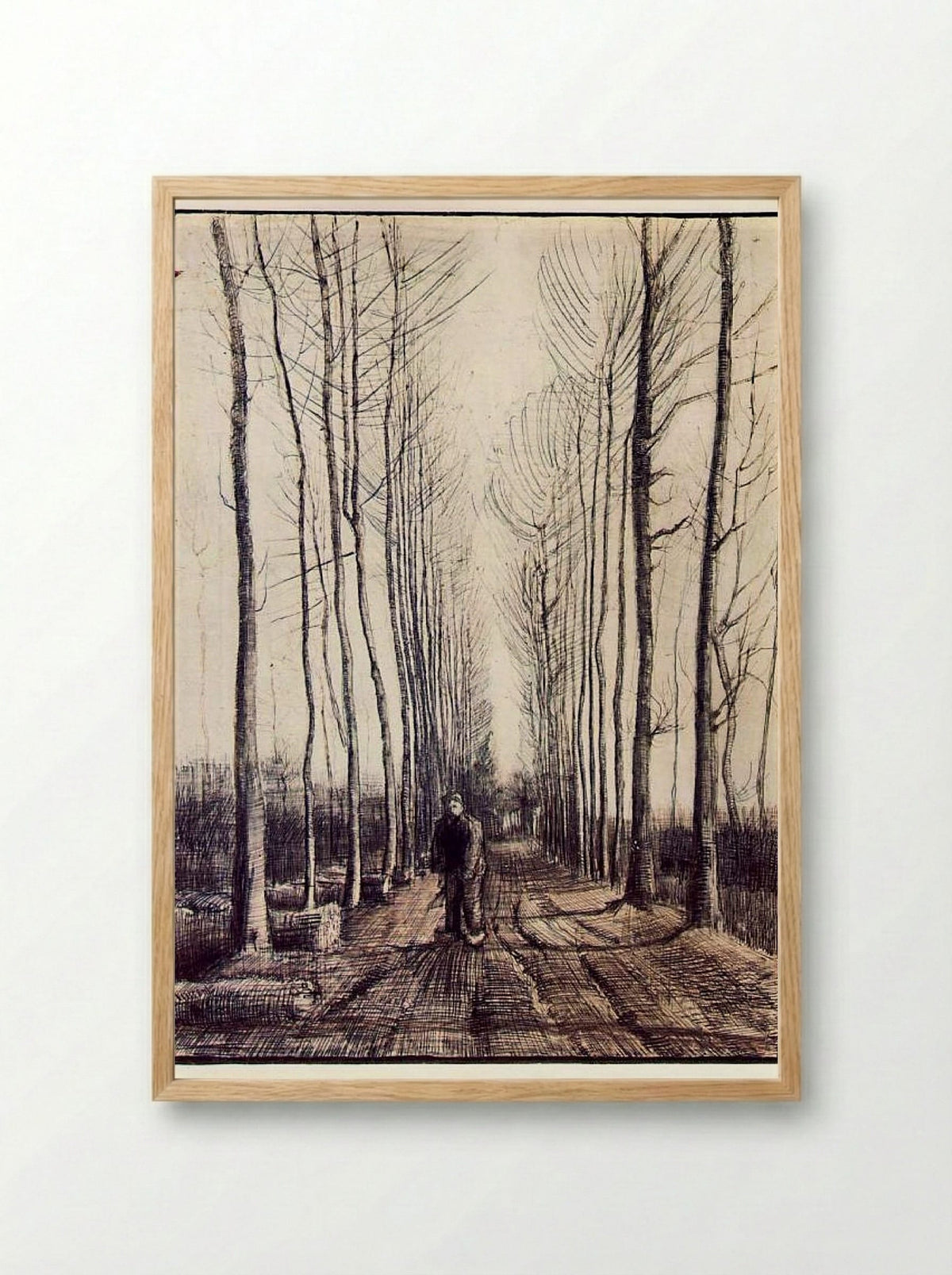Avenue of Poplars in Autumn - Vincent van Gogh - Framed Print Wood