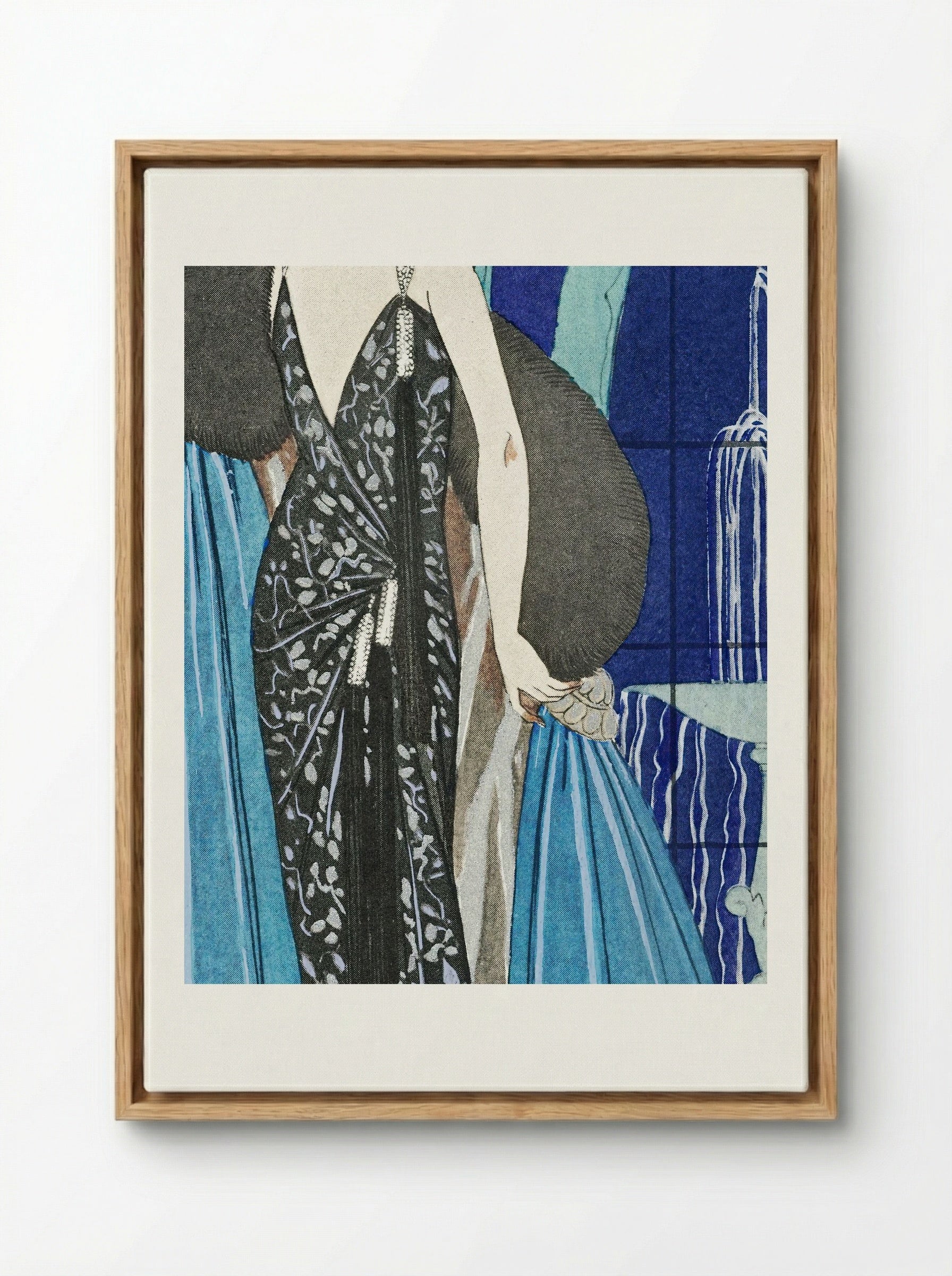 Alcyone, Robe et Manteau du Soir, de Worth - George Barbier - Framed Canvas Wood
