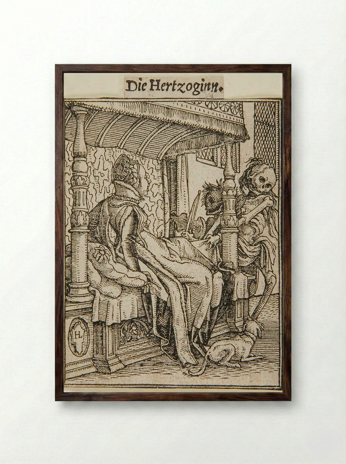 The Duchess - Hans Holbein the Younger - Framed Print Dark Wood