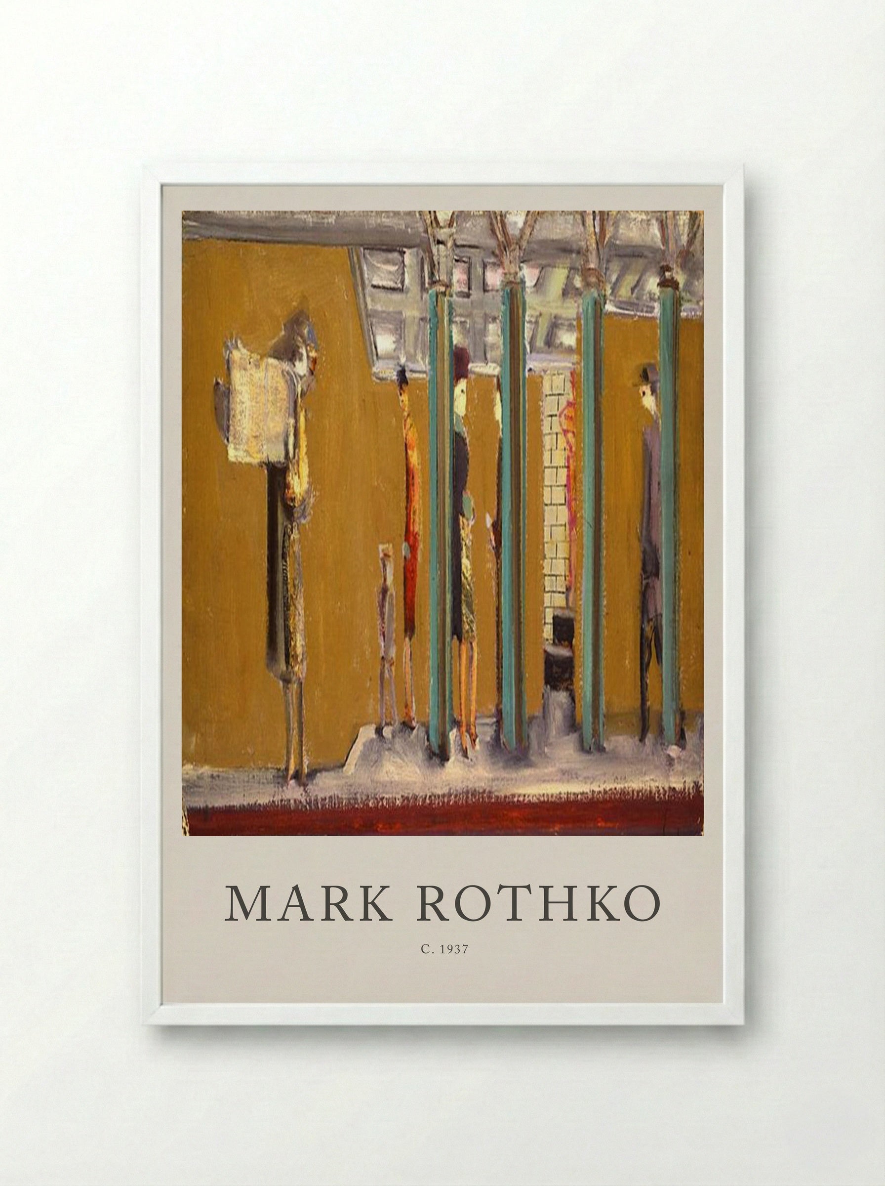 Untitled (Subway Scene) - Mark Rothko - Framed Print White