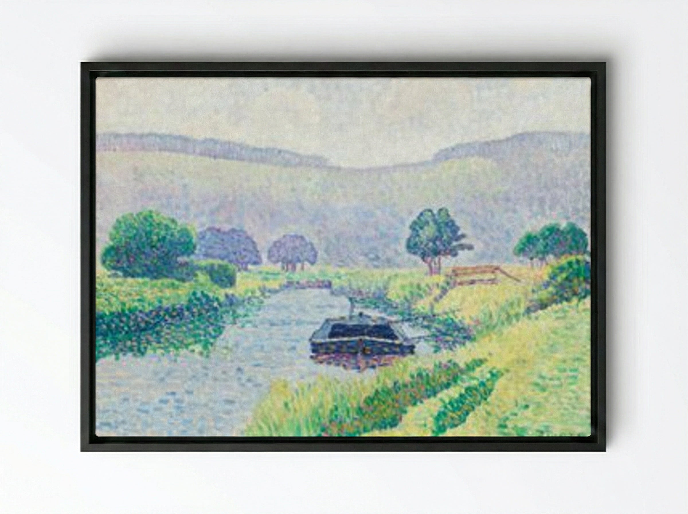 Amberleyn, Jokilaakso (Arunjoki) - Alfred William Finch - Framed Canvas Black