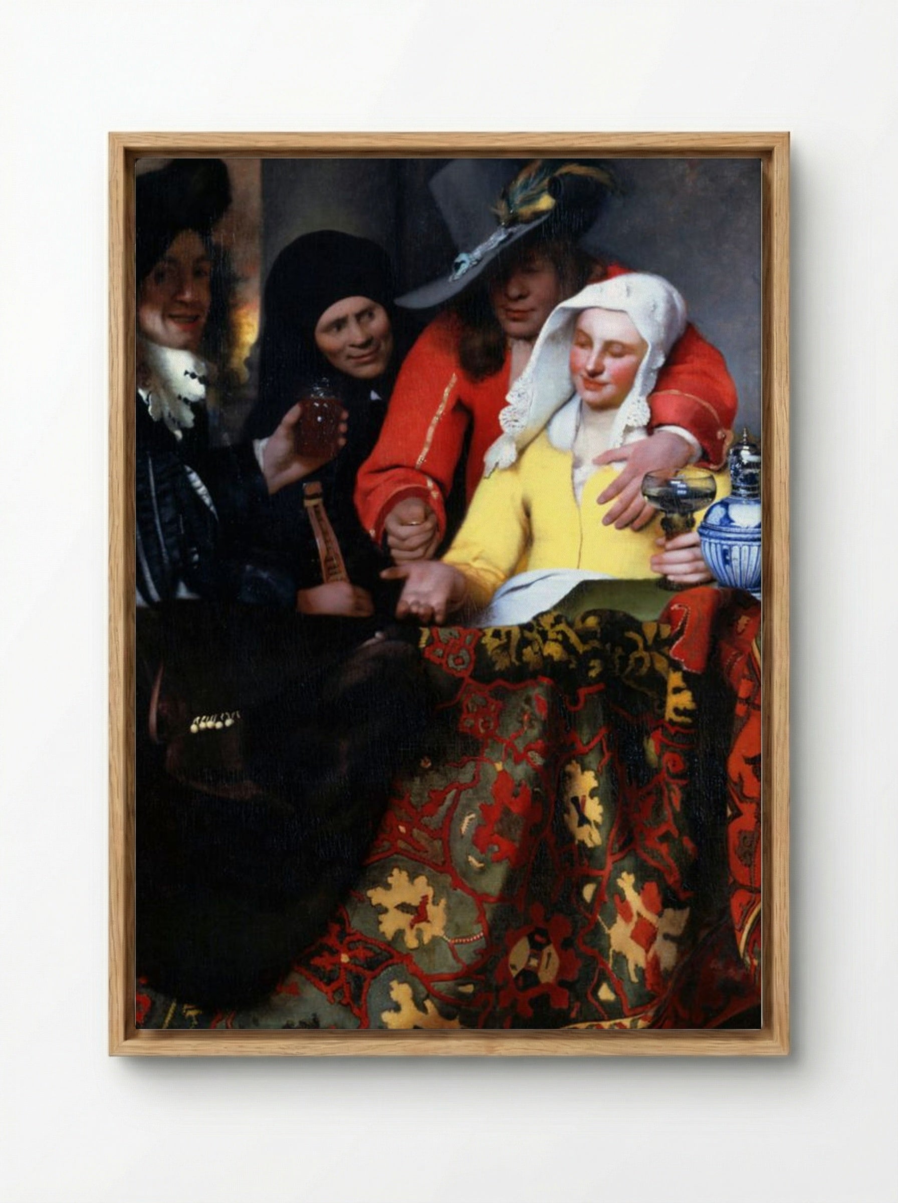 The Procuress - Johannes Vermeer - Framed Canvas Wood