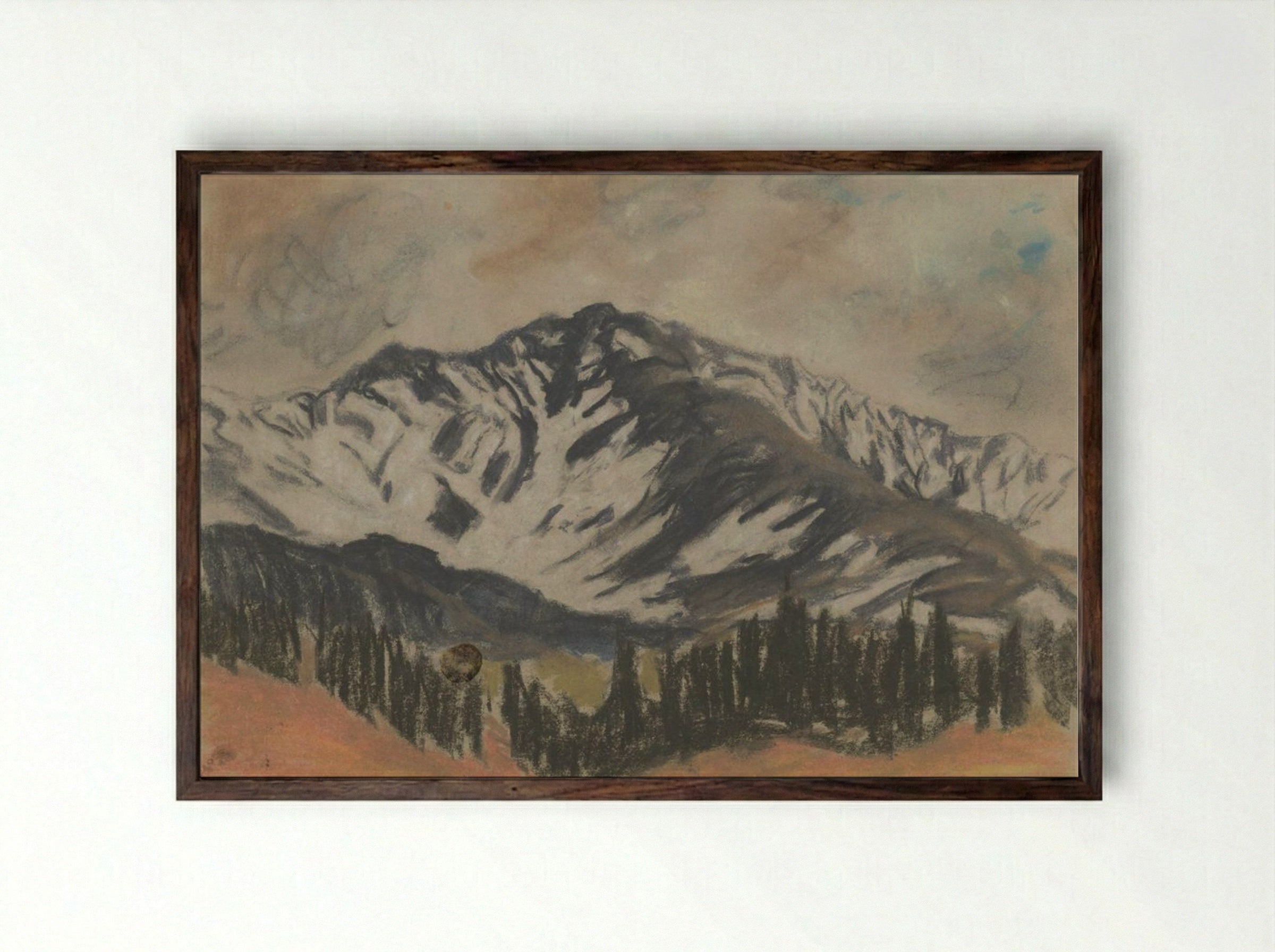 Motif from the High Tatras - Zolo Palugyay - Framed Print Dark Wood