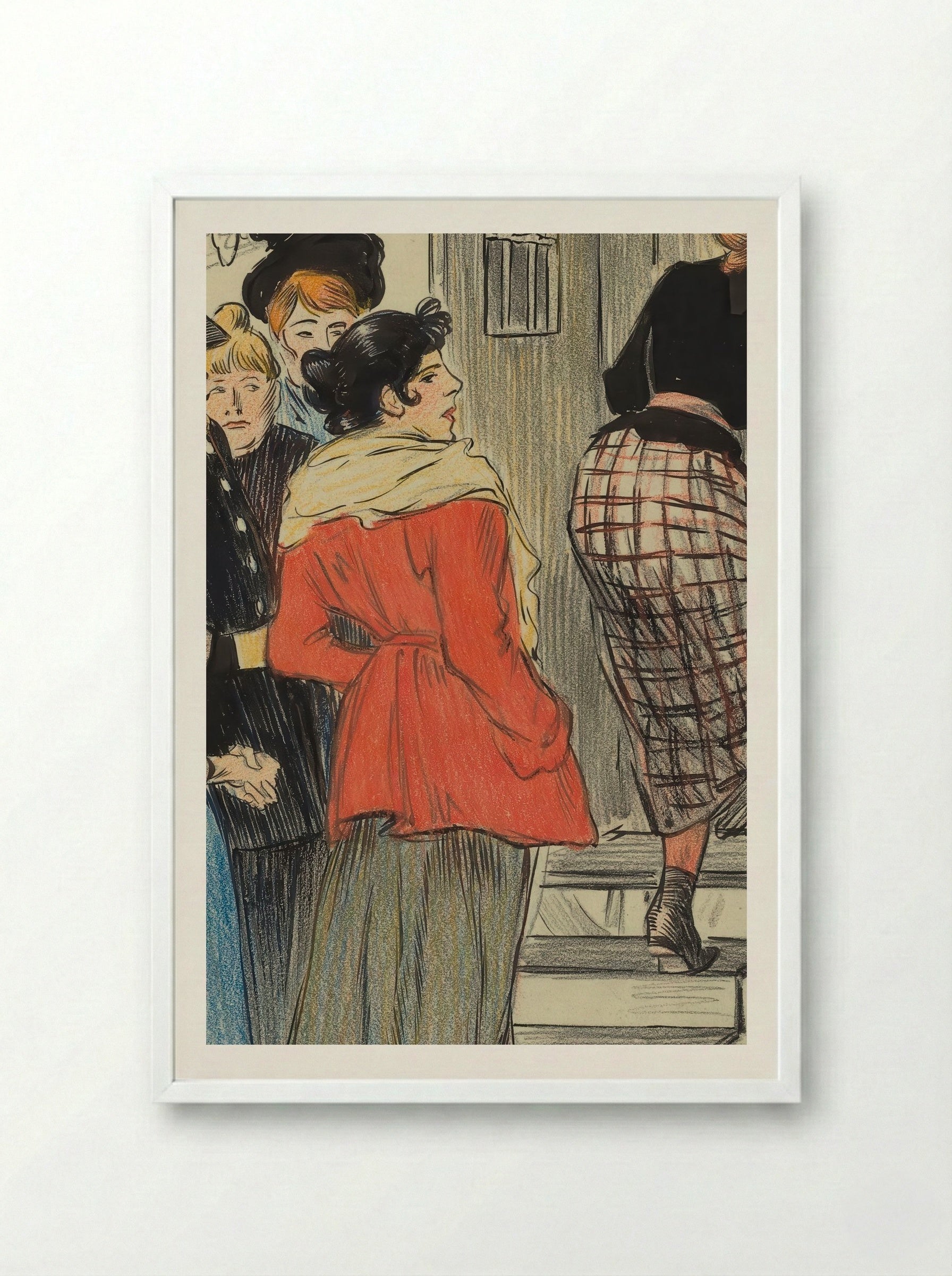 La Rafle - Théophile Alexandre Steinlen - Framed Print White