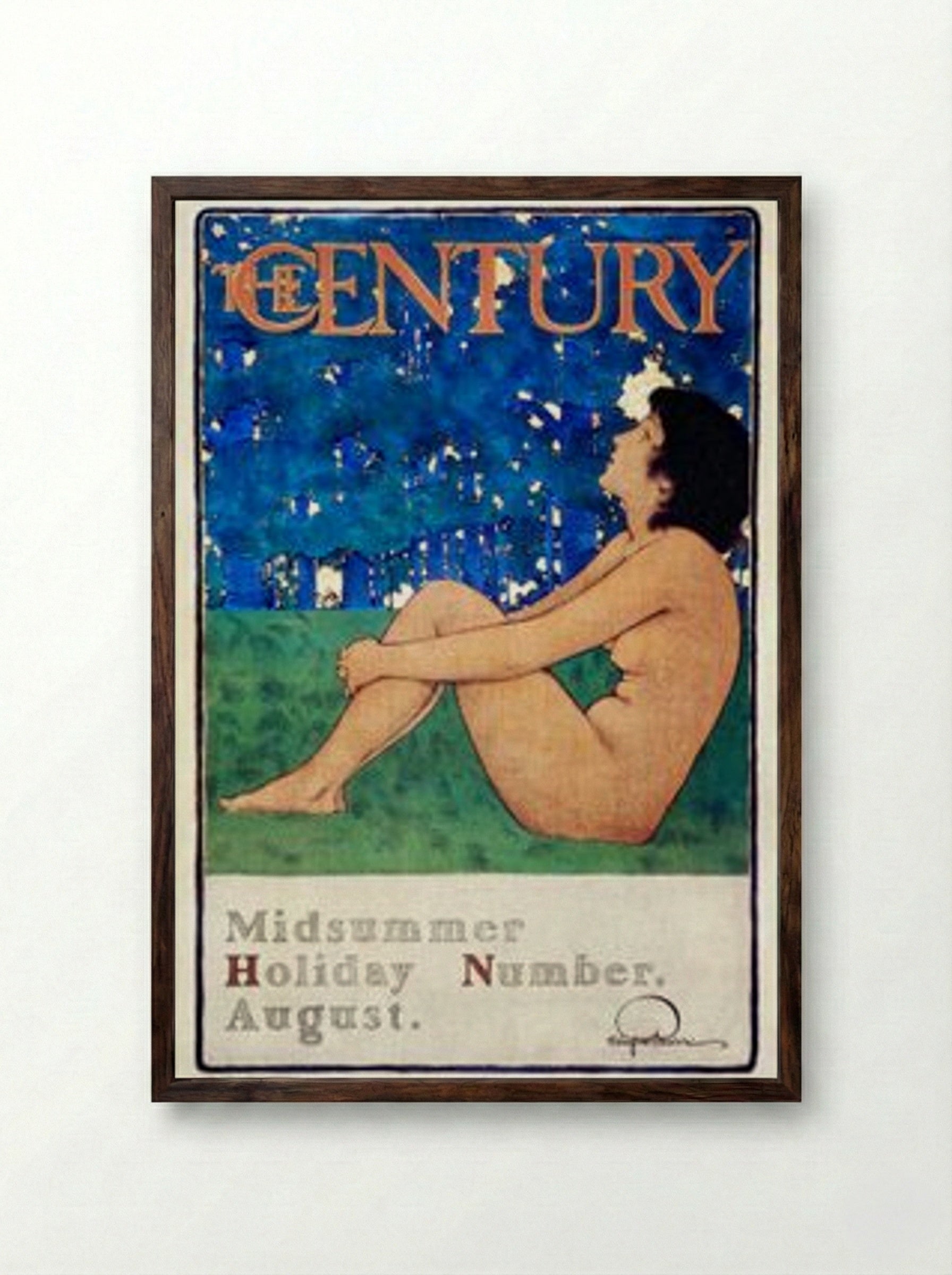 The Century Midsummer Holiday Number - Maxfield Parrish - Framed Print Dark Wood