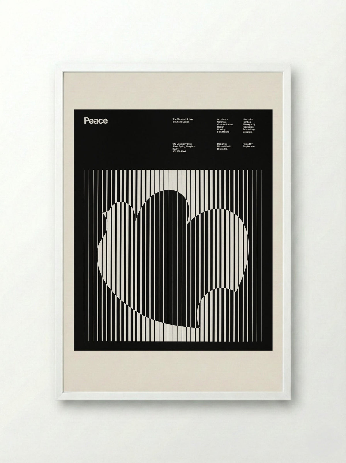 Peace (Maryland School of Art and Design Poster) - Michael David Brown - Framed Print White