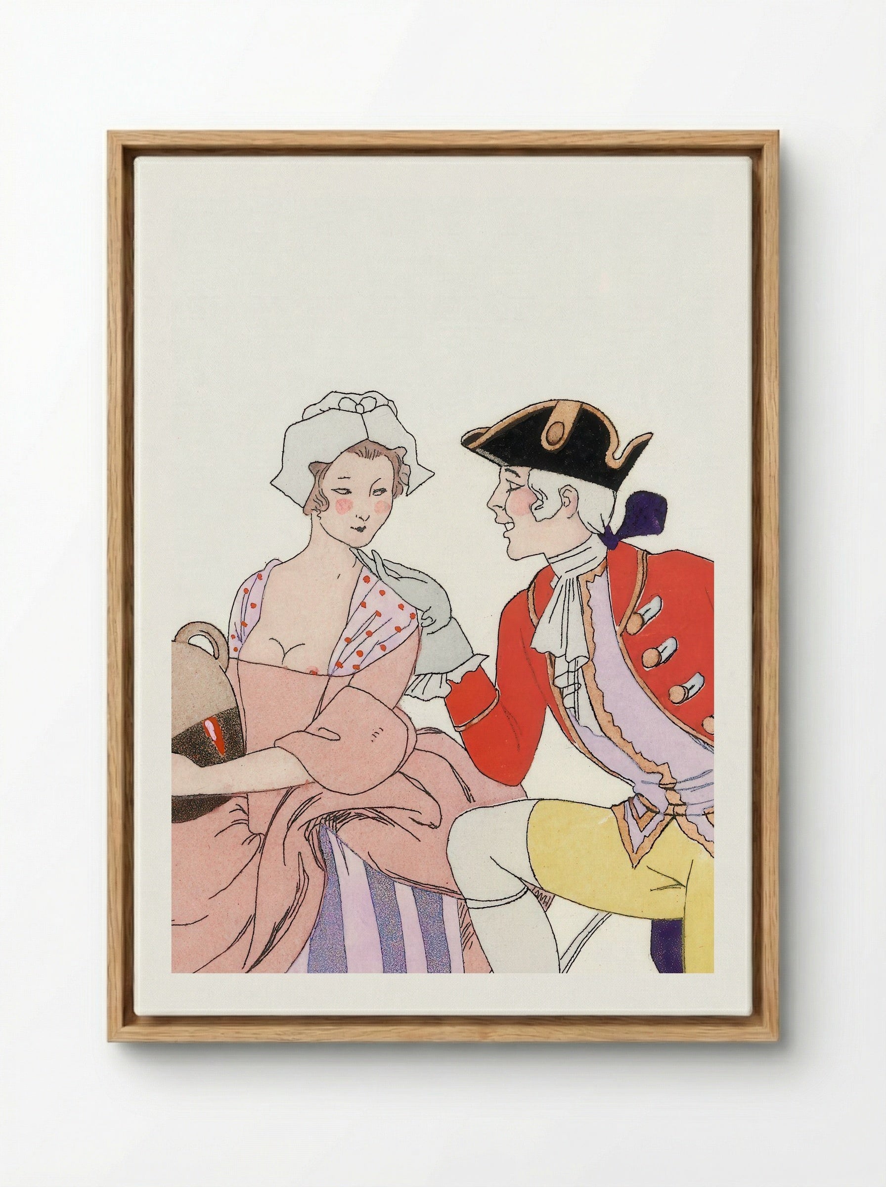 La Cruche caffée - George Barbier - Framed Canvas Wood
