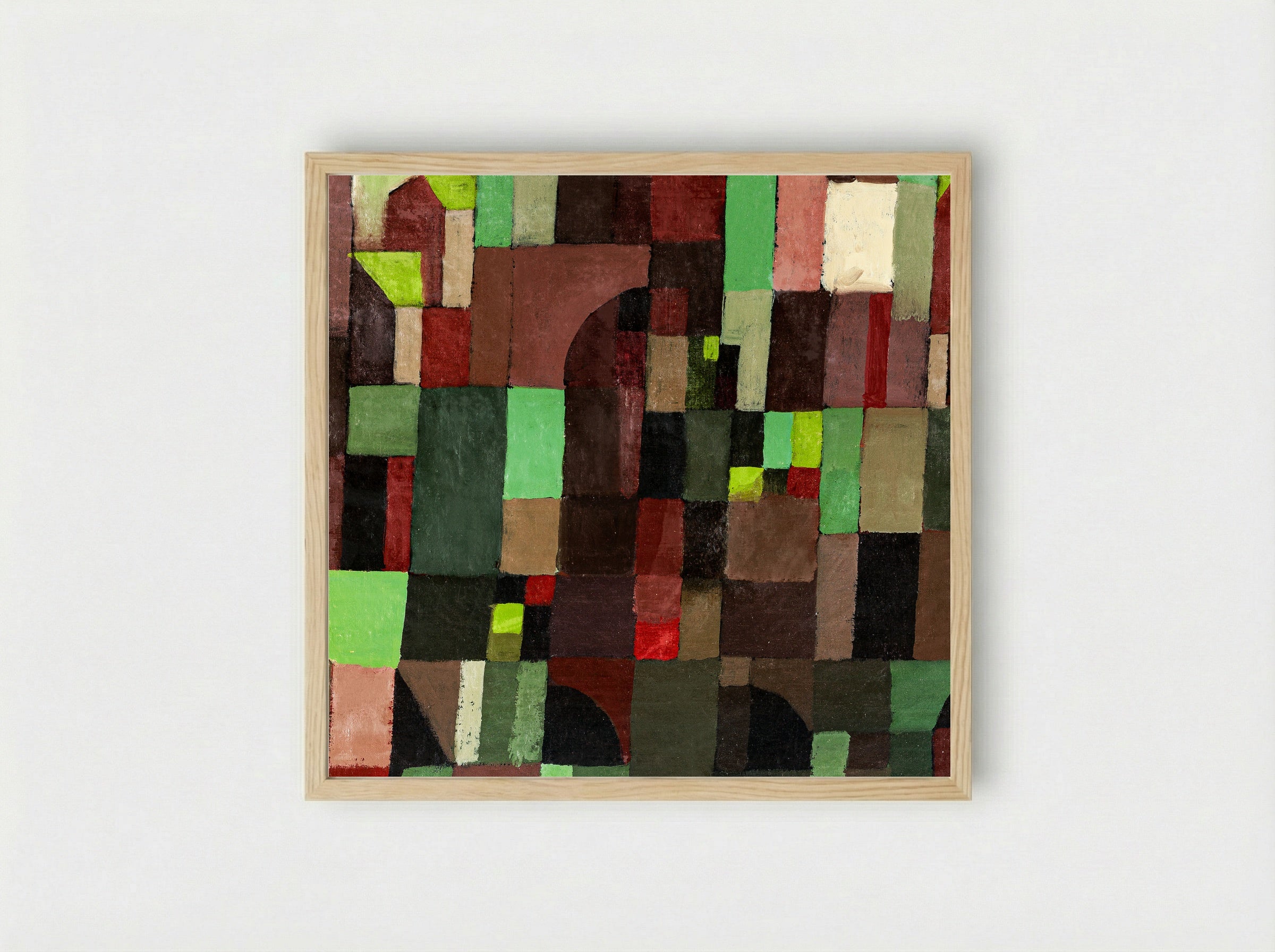 Red and Green Architecture - Paul Klee - Framed Print Wood