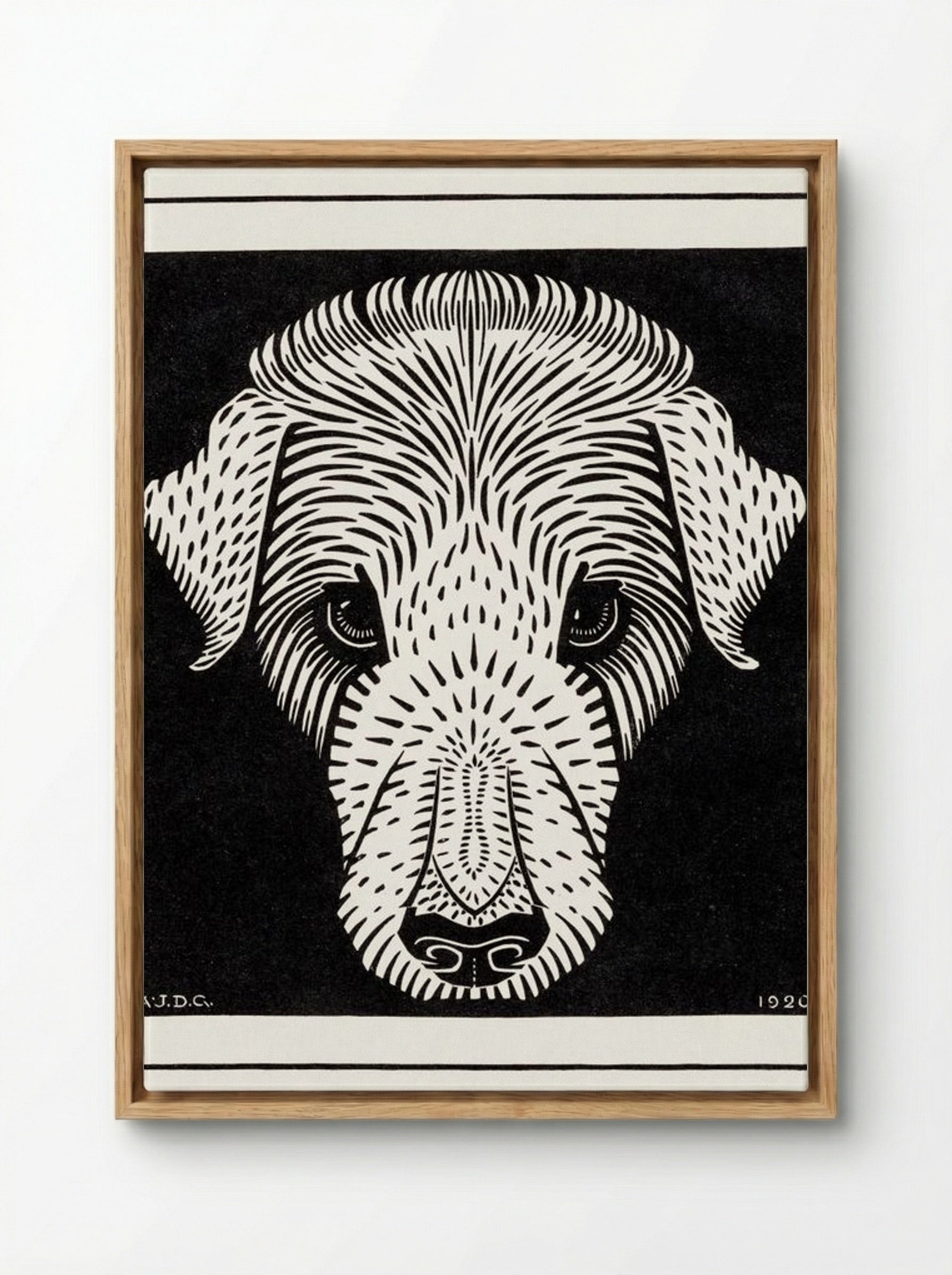 Dog's Head - Julie de Graag - Framed Canvas Wood
