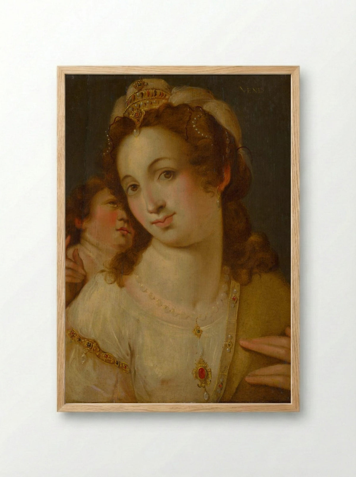 Venus and Cupid - Fine Art Print - Framed Print Wood