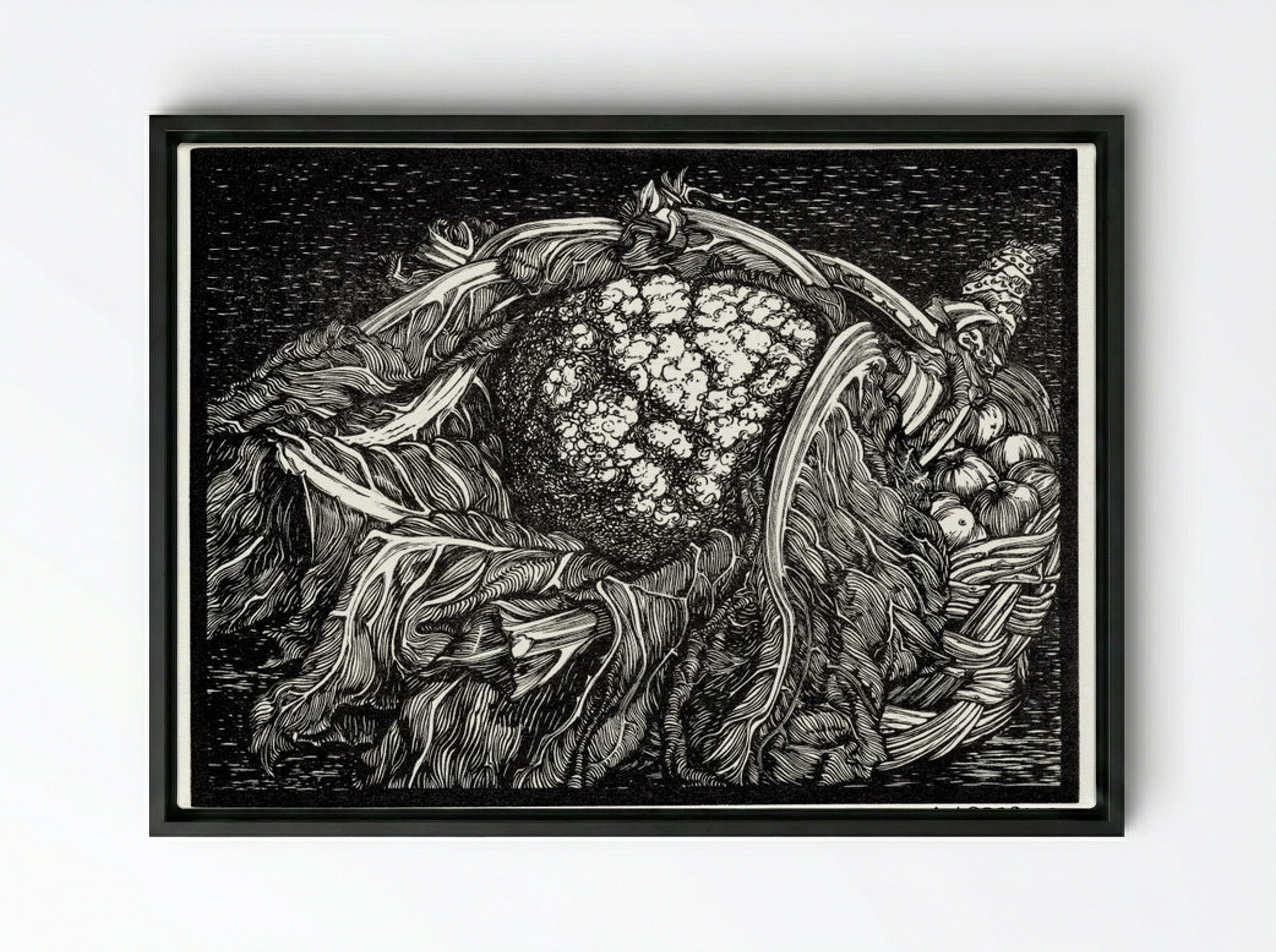 Cauliflower - Julie de Graag - Framed Canvas Black