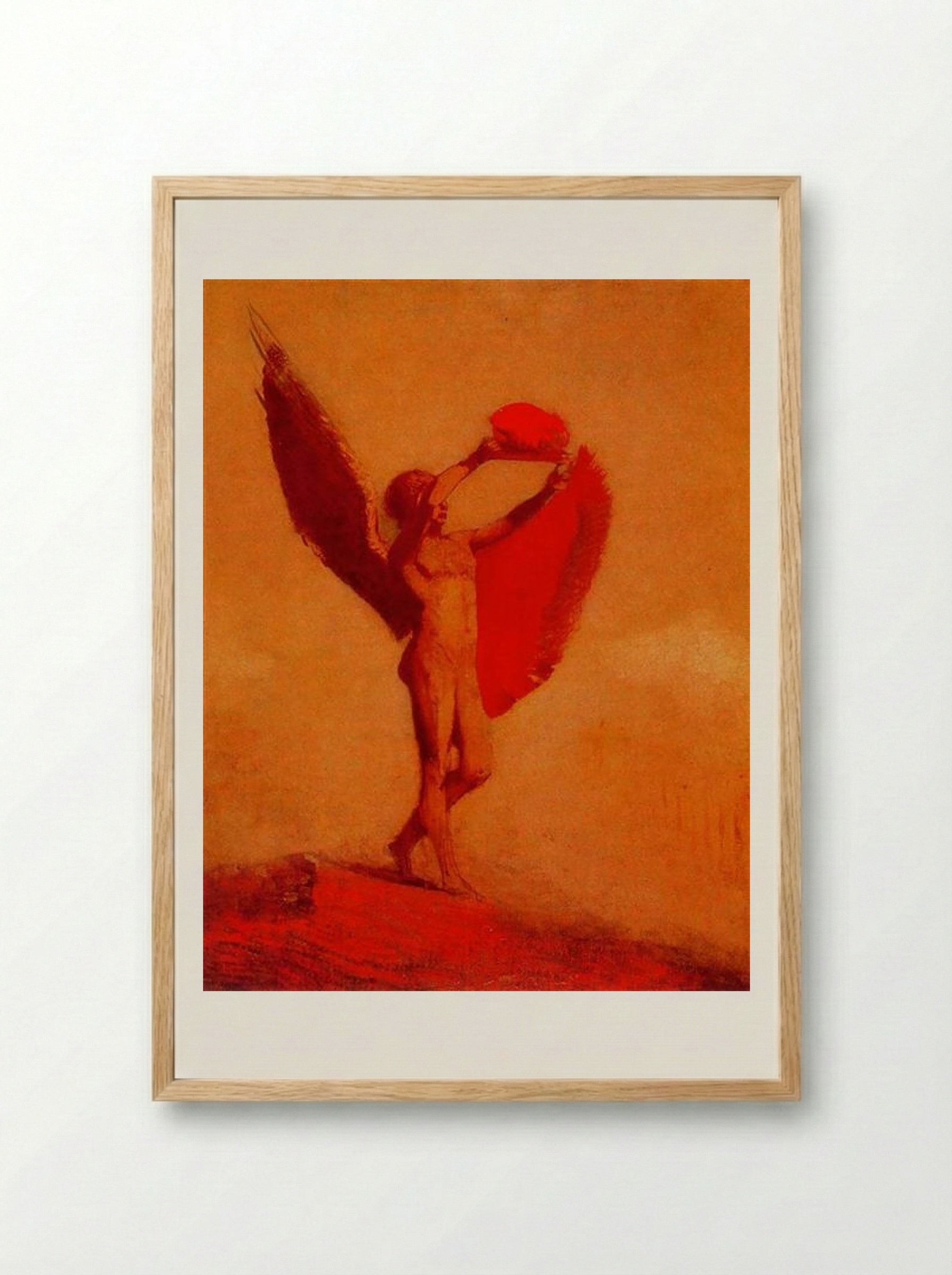 Icarus - Odilon Redon - Framed Print Wood