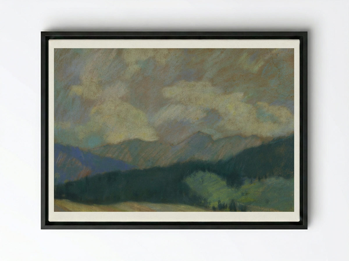 Mountain Landscape - Zolo Palugyay - Framed Canvas Black