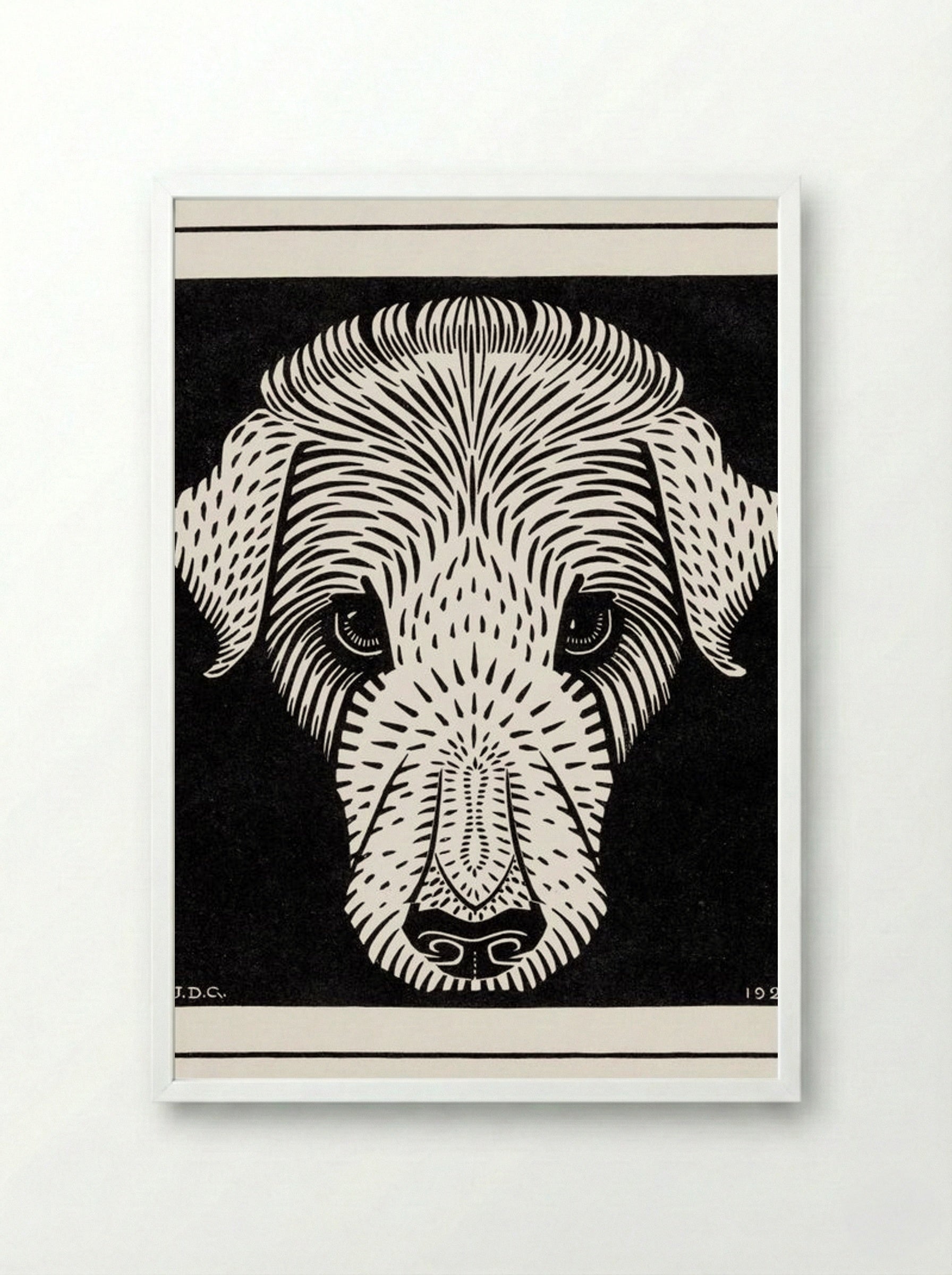 Dog's Head - Julie de Graag - Framed Print White