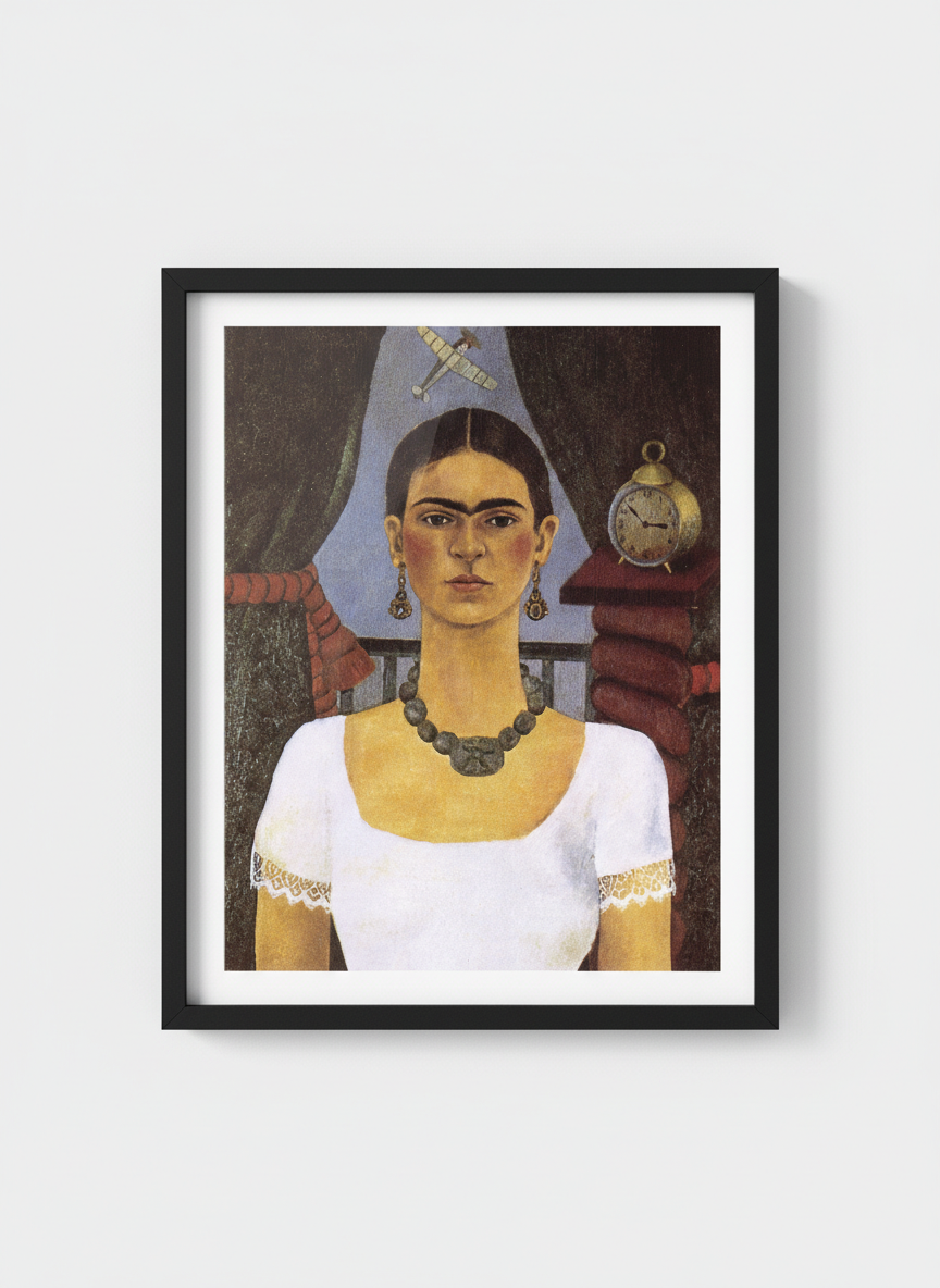 Time Flies - Frida Kahlo - Framed Print Black
