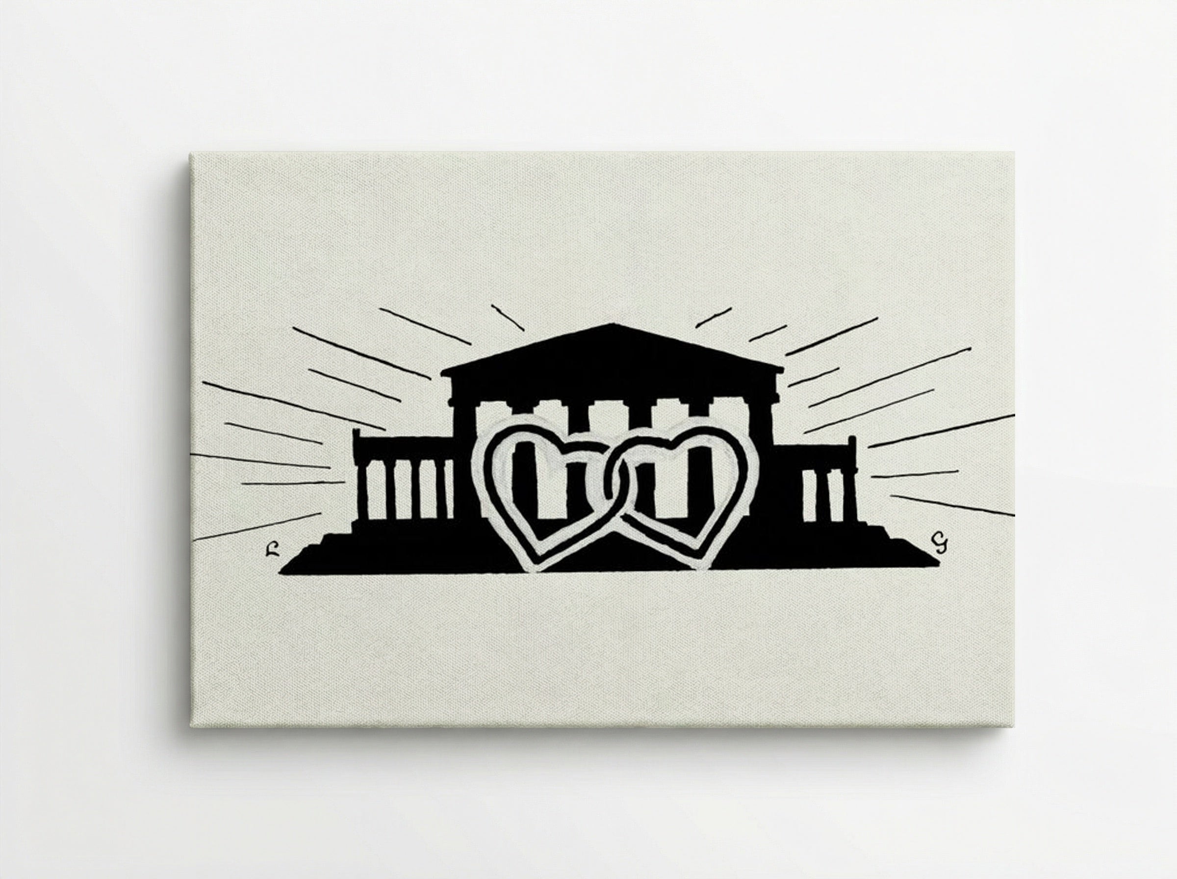 Temple with Two Hearts - Leo Gestel - Canvas