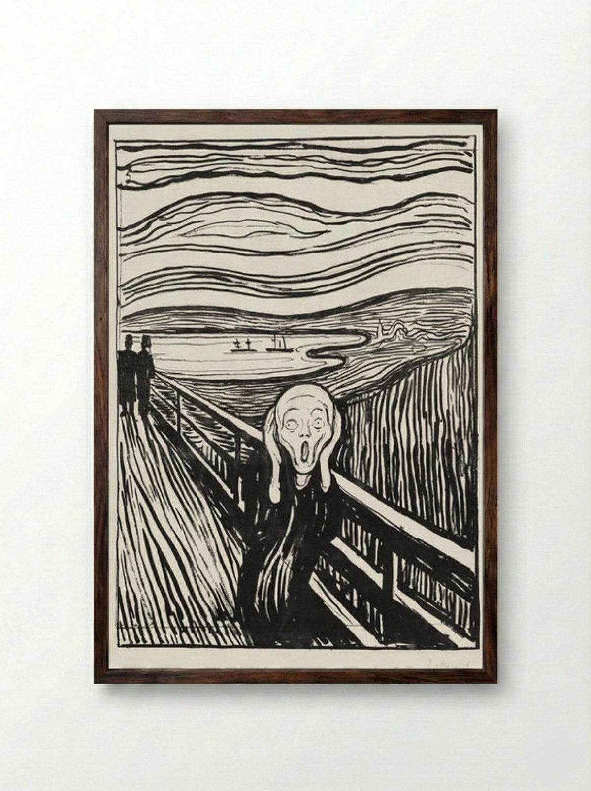 The Scream - Edvard Munch - Framed Print Dark Wood