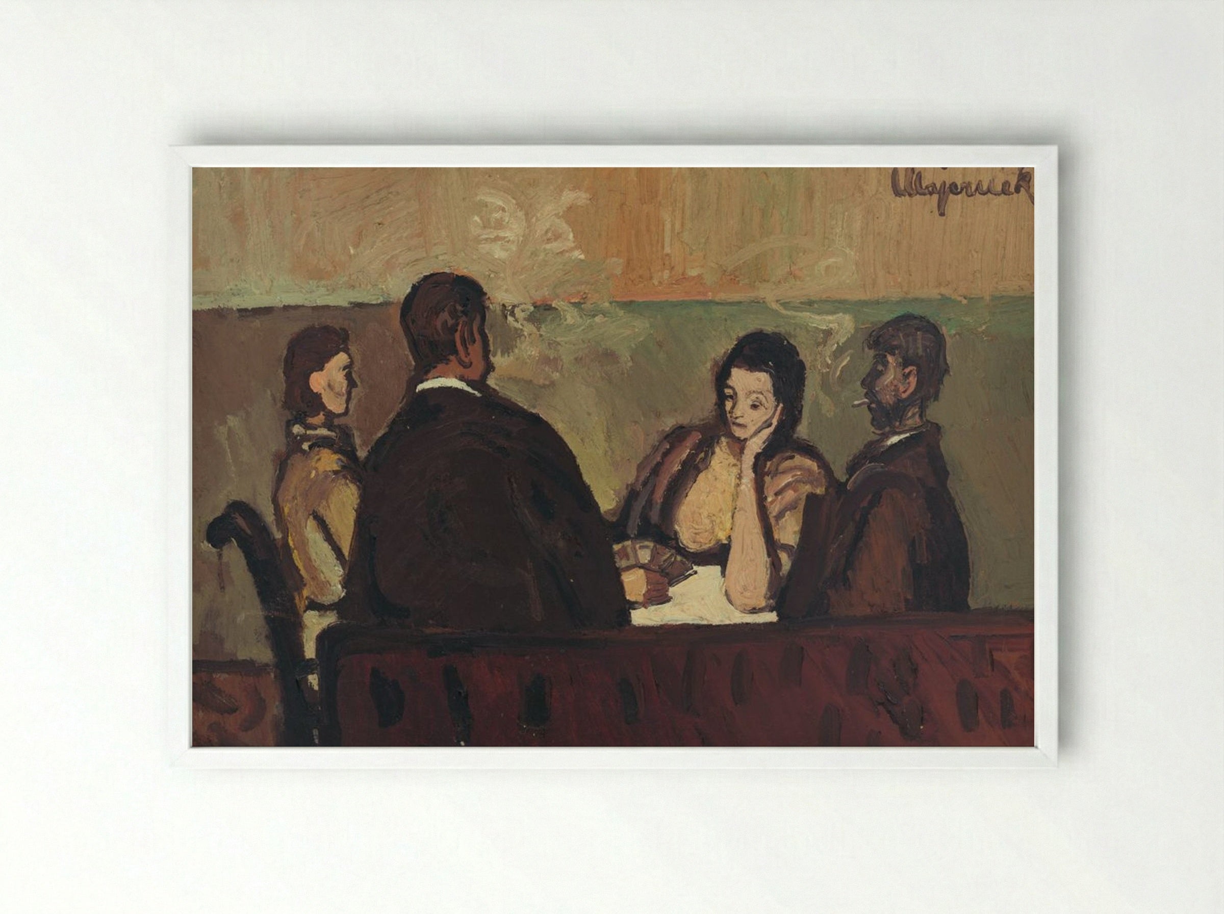 Card Players - Cyprián Majerník - Framed Print White