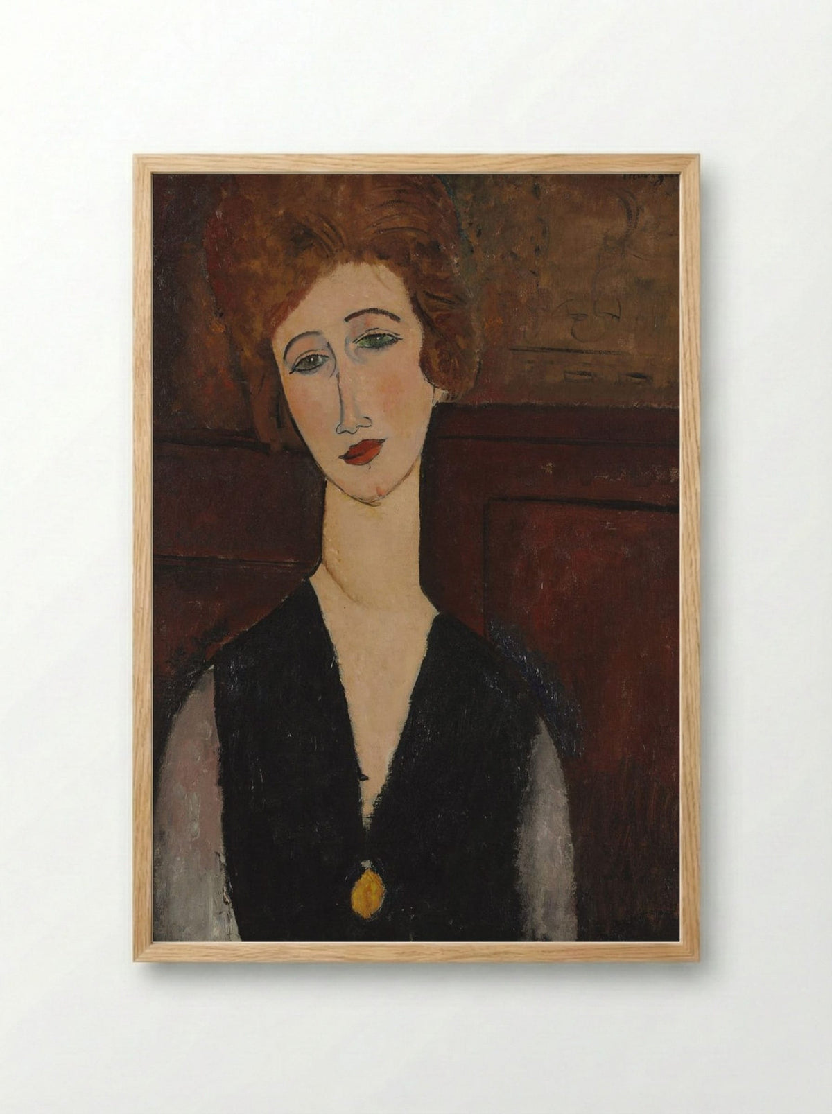Portrait of a Woman - Amedeo Modigliani - Framed Print Wood