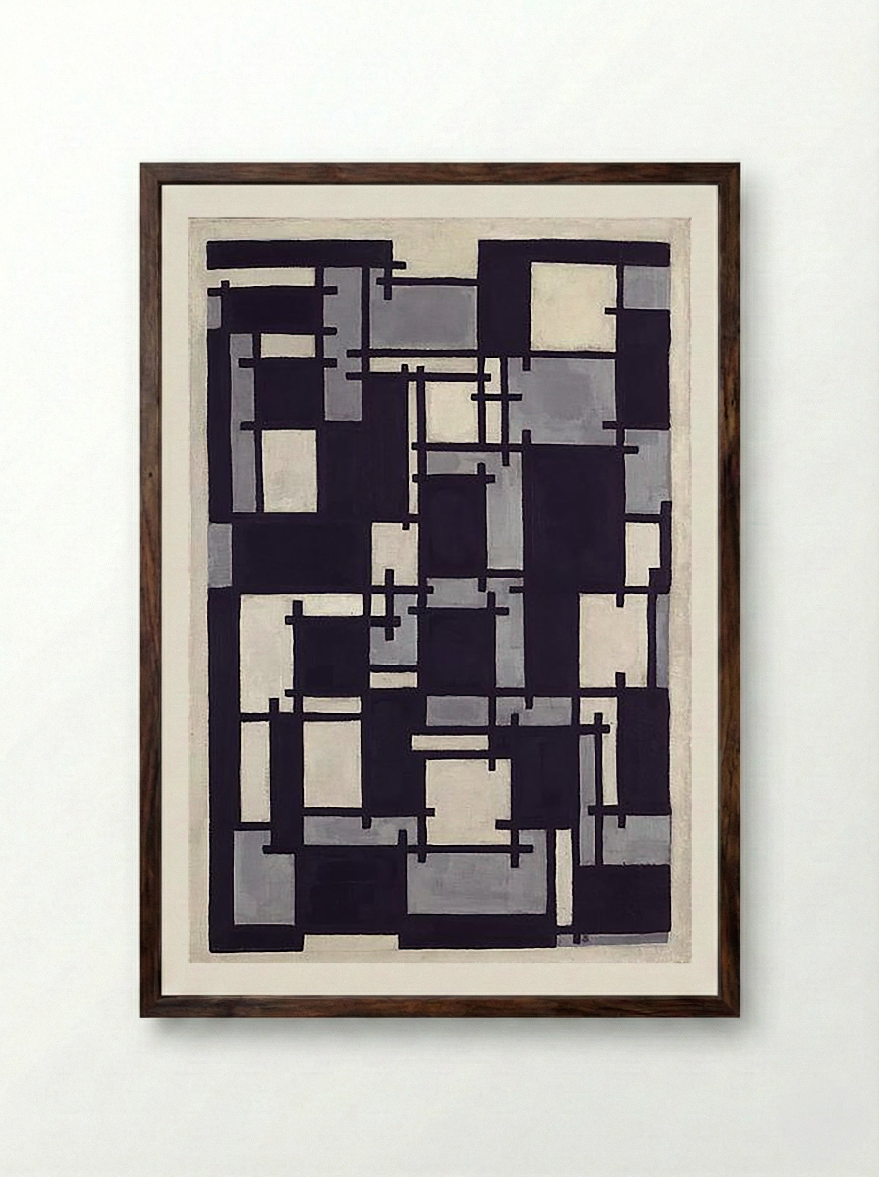 Composition No. 10 - Piet Mondrian - Framed Print Dark Wood