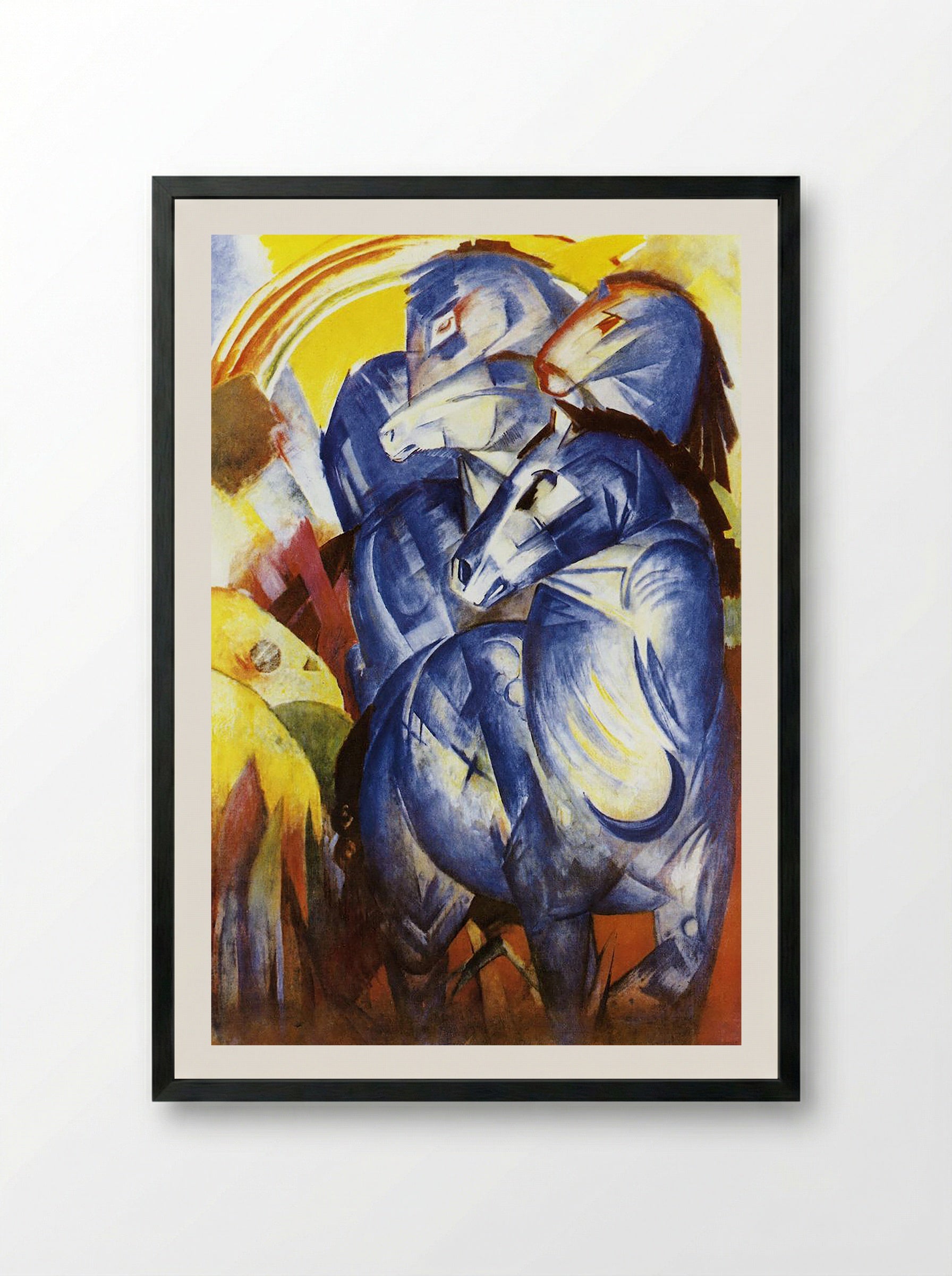 The Tower of Blue Horses - Franz Marc - Framed Print Black