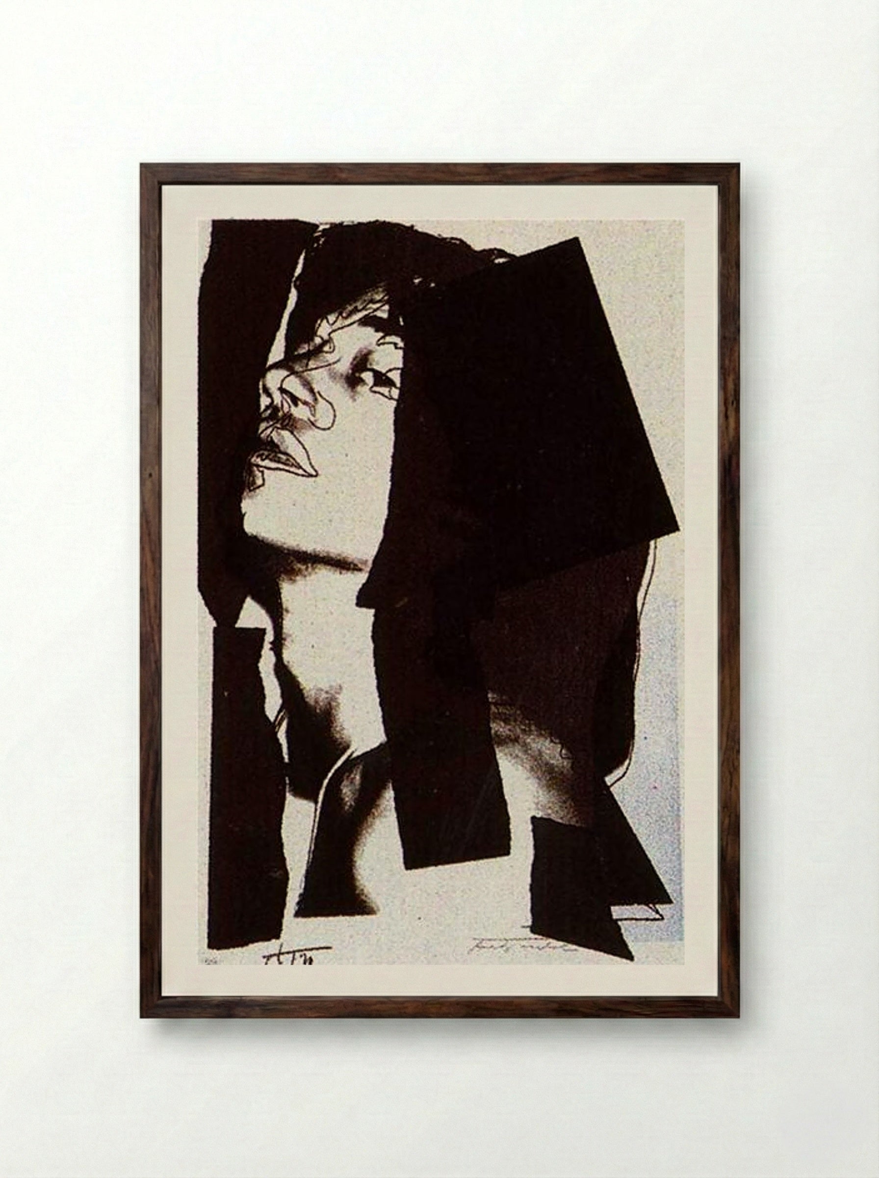 Mick Jagger - Andy Warhol - Framed Print Dark Wood
