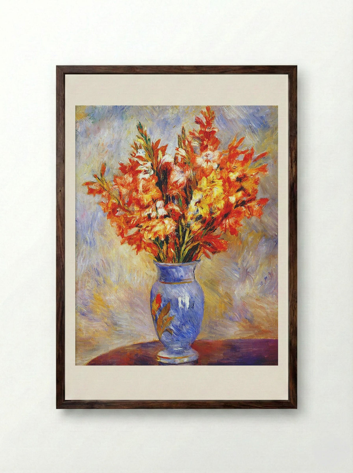 Gladioli - Pierre-Auguste Renoir - Framed Print Dark Wood