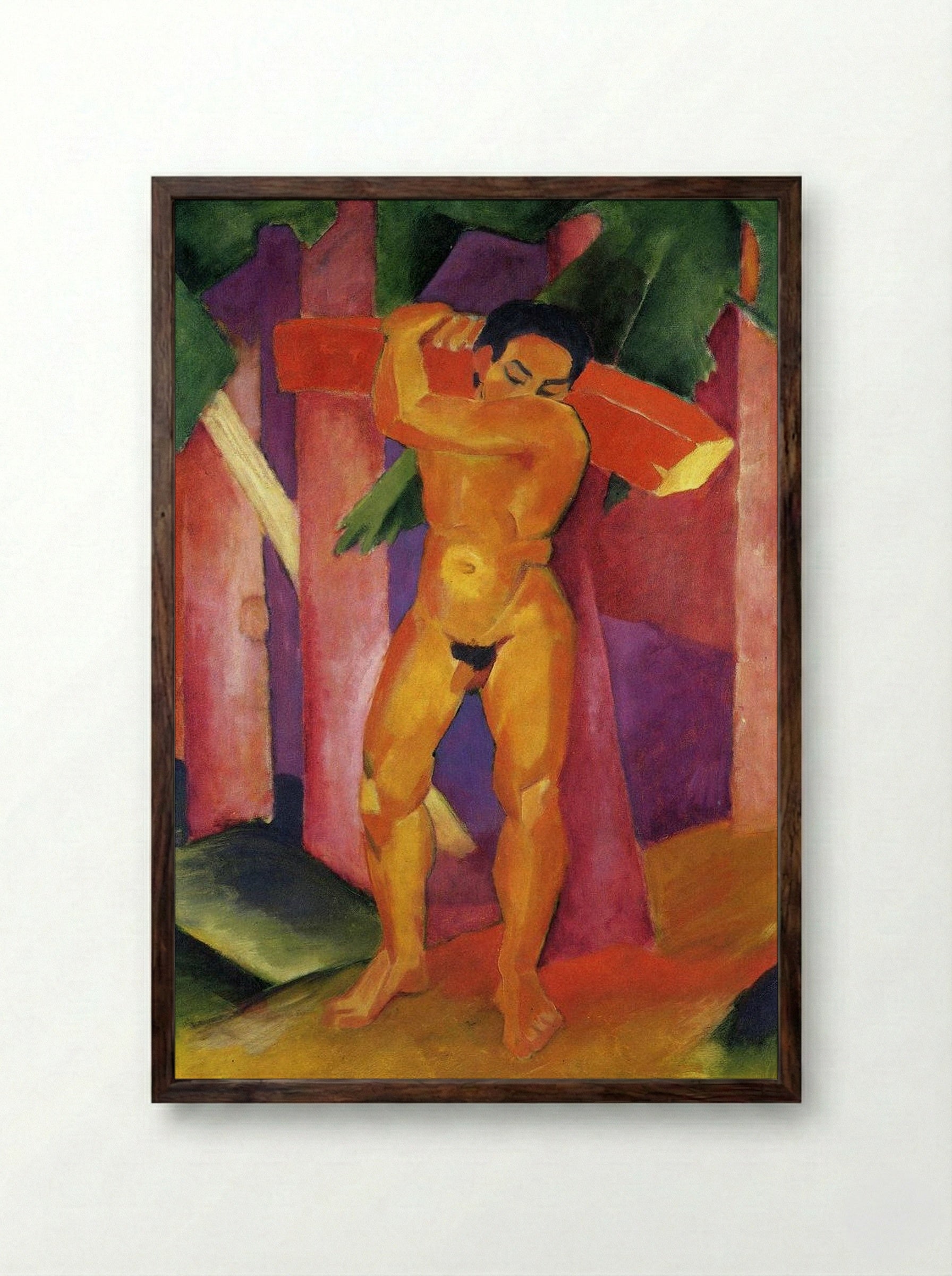 Woodcutter - Ernst Ludwig Kirchner - Framed Print Dark Wood