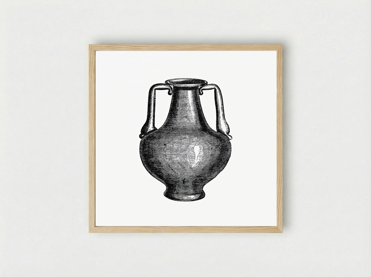 Classical Amphora - Fine Art Print - Framed Print Wood